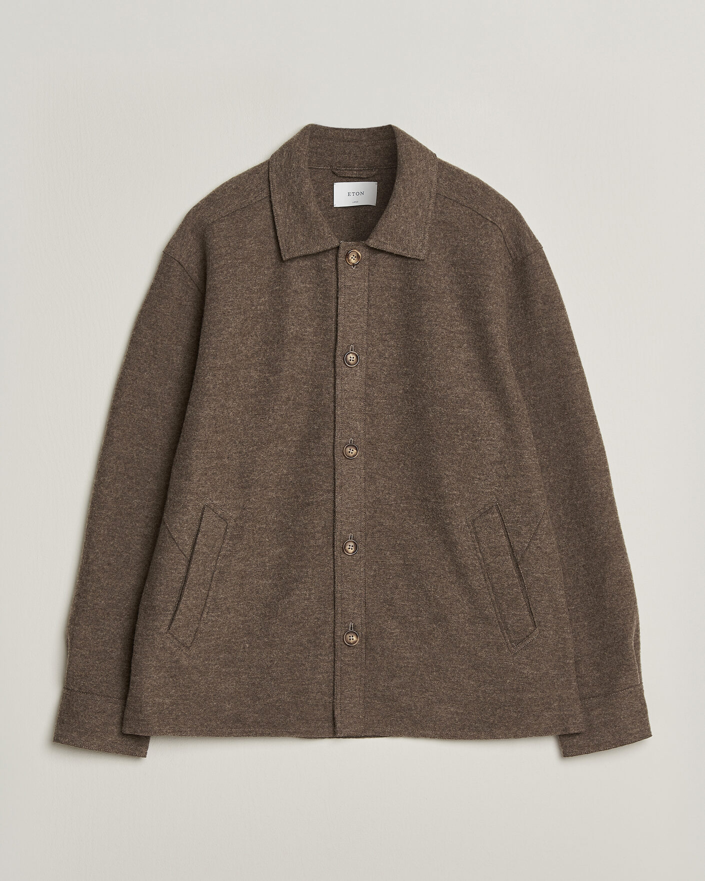 Heren | Jassen | Eton | Boiled Wool Shirt Jacket Brown