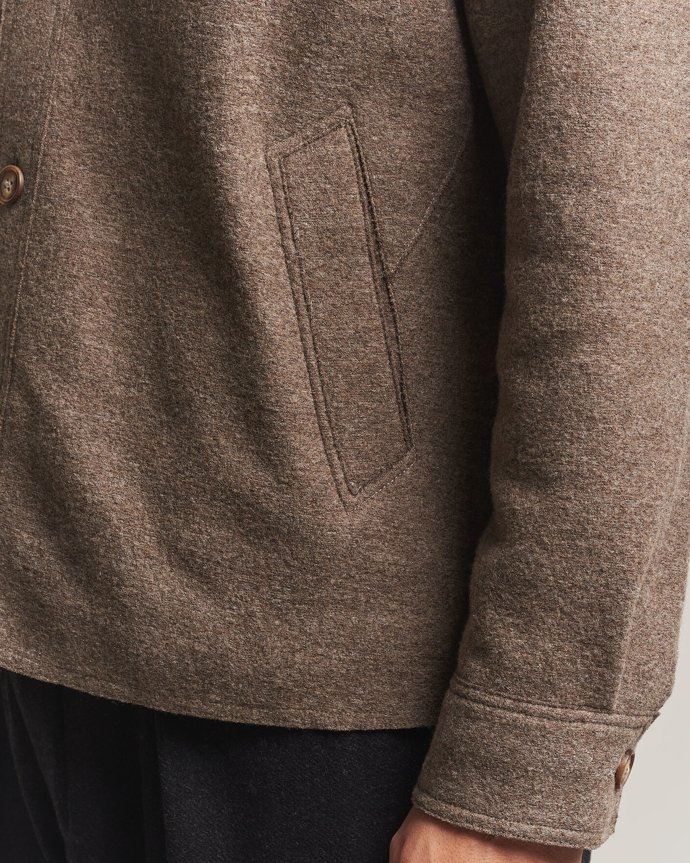 Heren | Jassen | Eton | Boiled Wool Shirt Jacket Brown