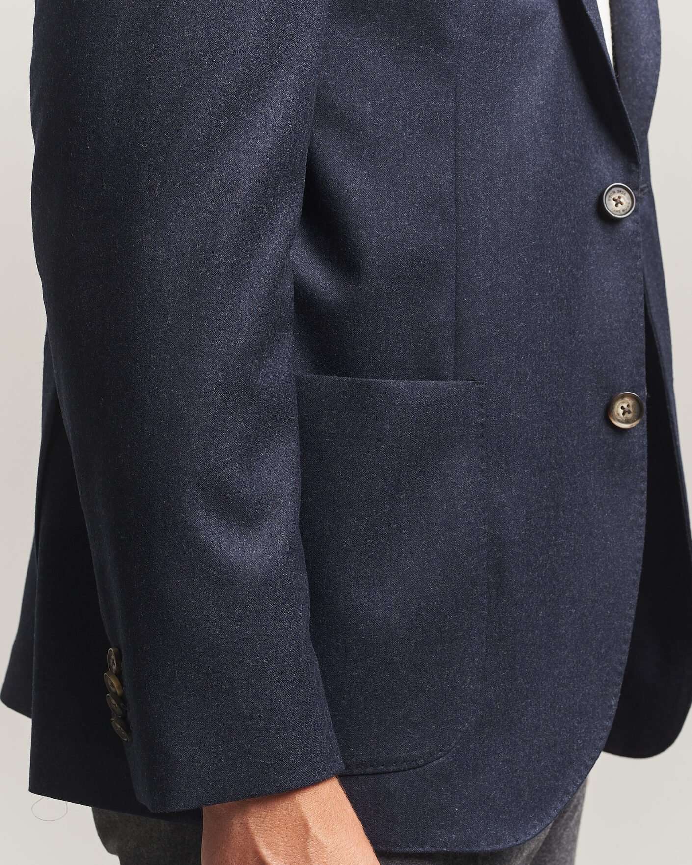 Homme | Blazers | Eton | Wool Flannel Soft Jacket Navy Blue