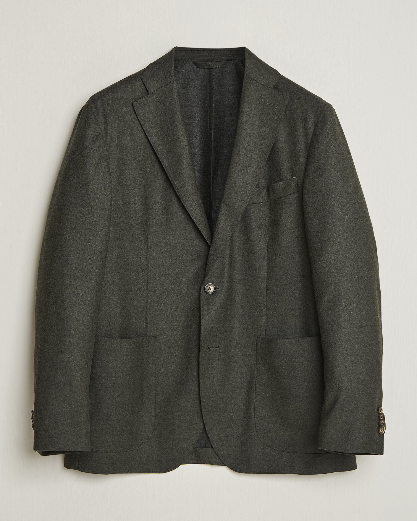 Heren | Blazers | Eton | Wool Flannel Soft Jacket Dark Green