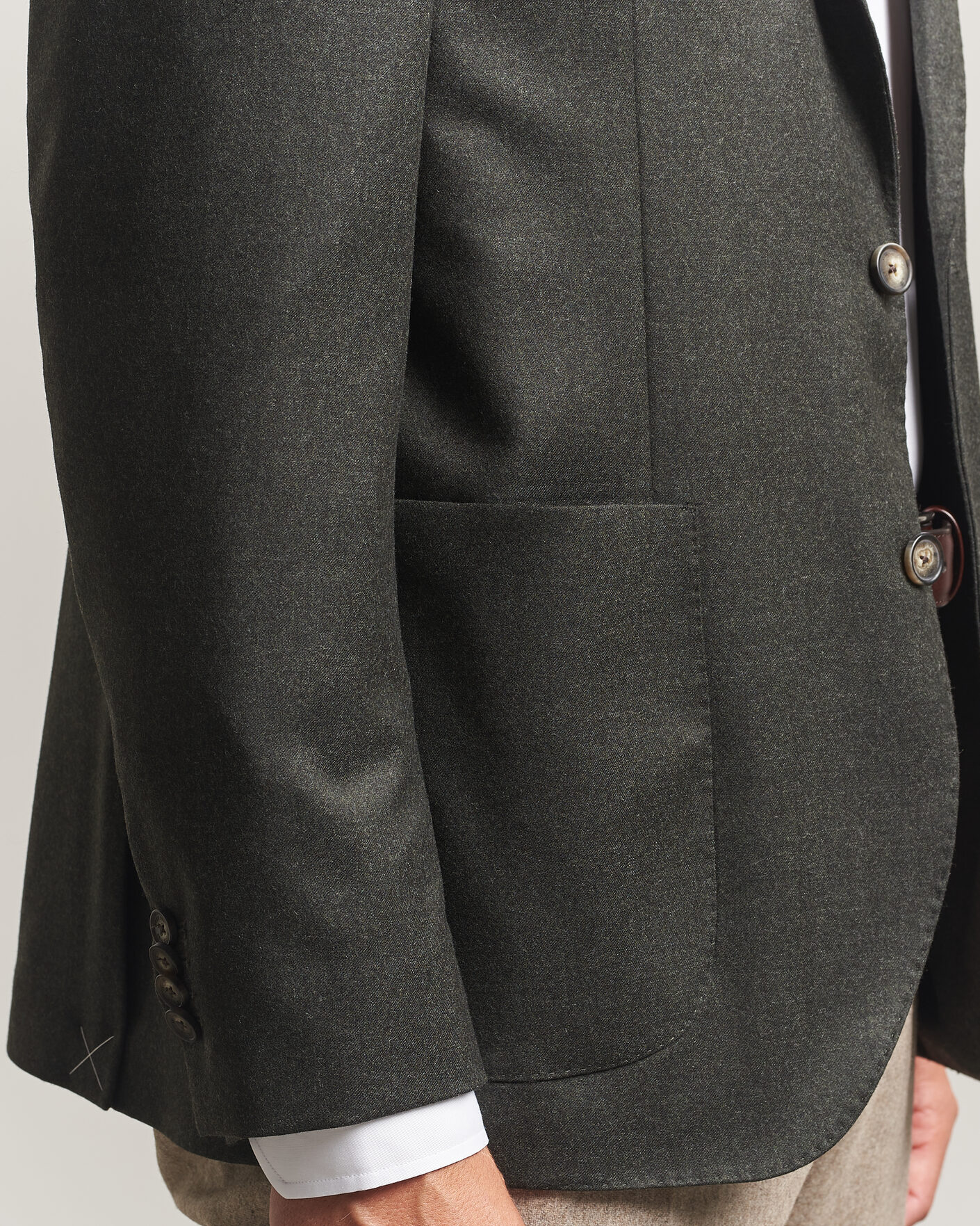 Heren | Blazers | Eton | Wool Flannel Soft Jacket Dark Green