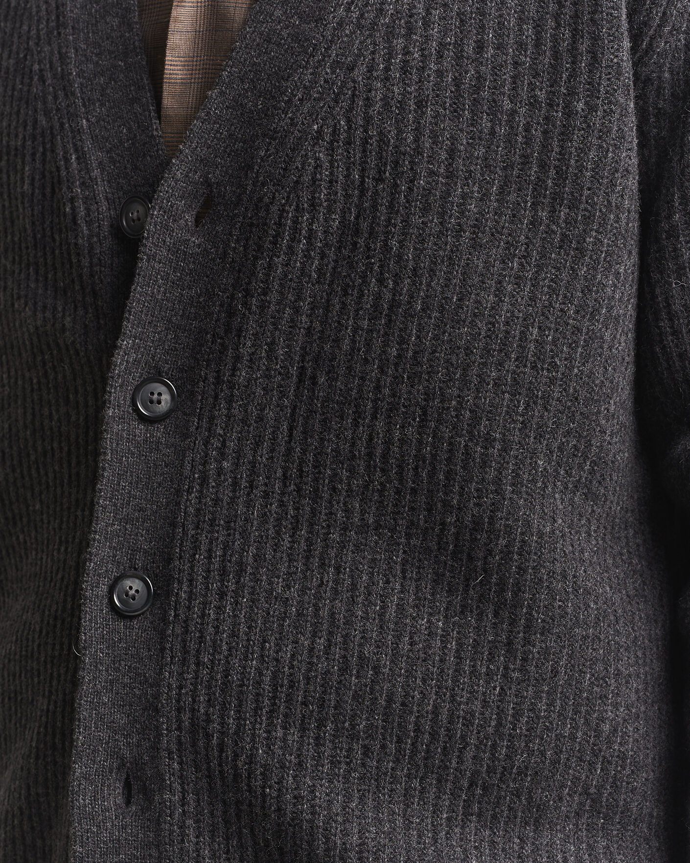 Homme | Pulls Et Tricots | Eton | Merino Wool Rib Cardigan Dark Grey