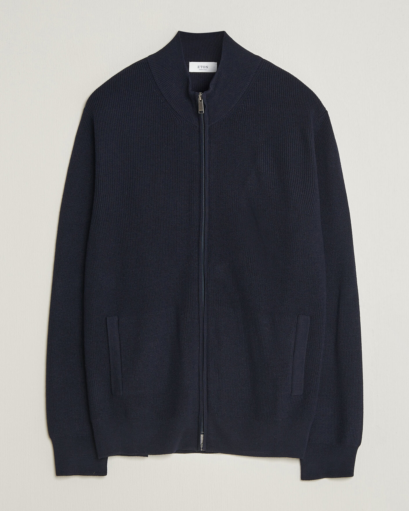 Homme | Pulls Et Tricots | Eton | Merino Wool Knitted Full Zip Navy Blue