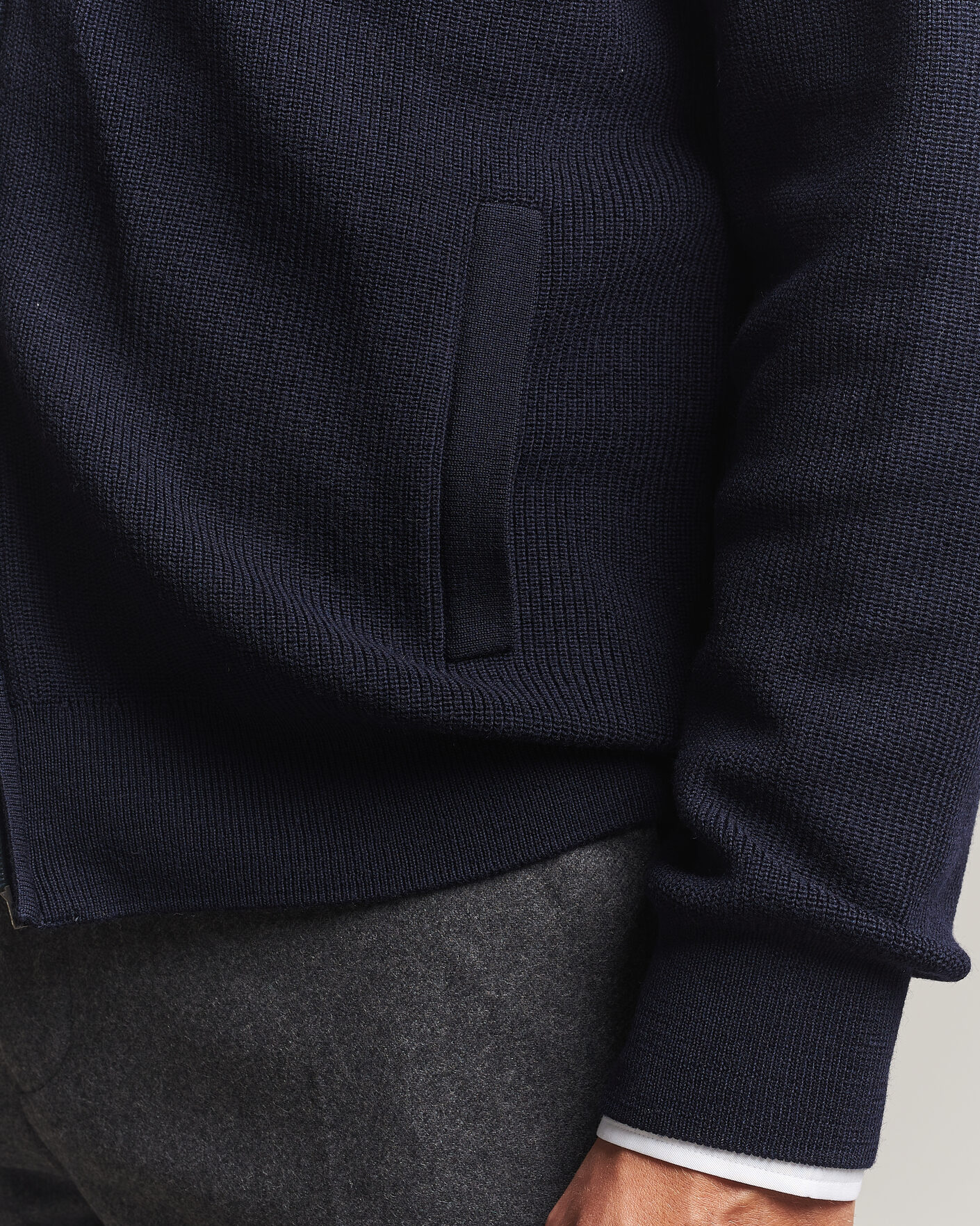 Homme | Pulls Et Tricots | Eton | Merino Wool Knitted Full Zip Navy Blue