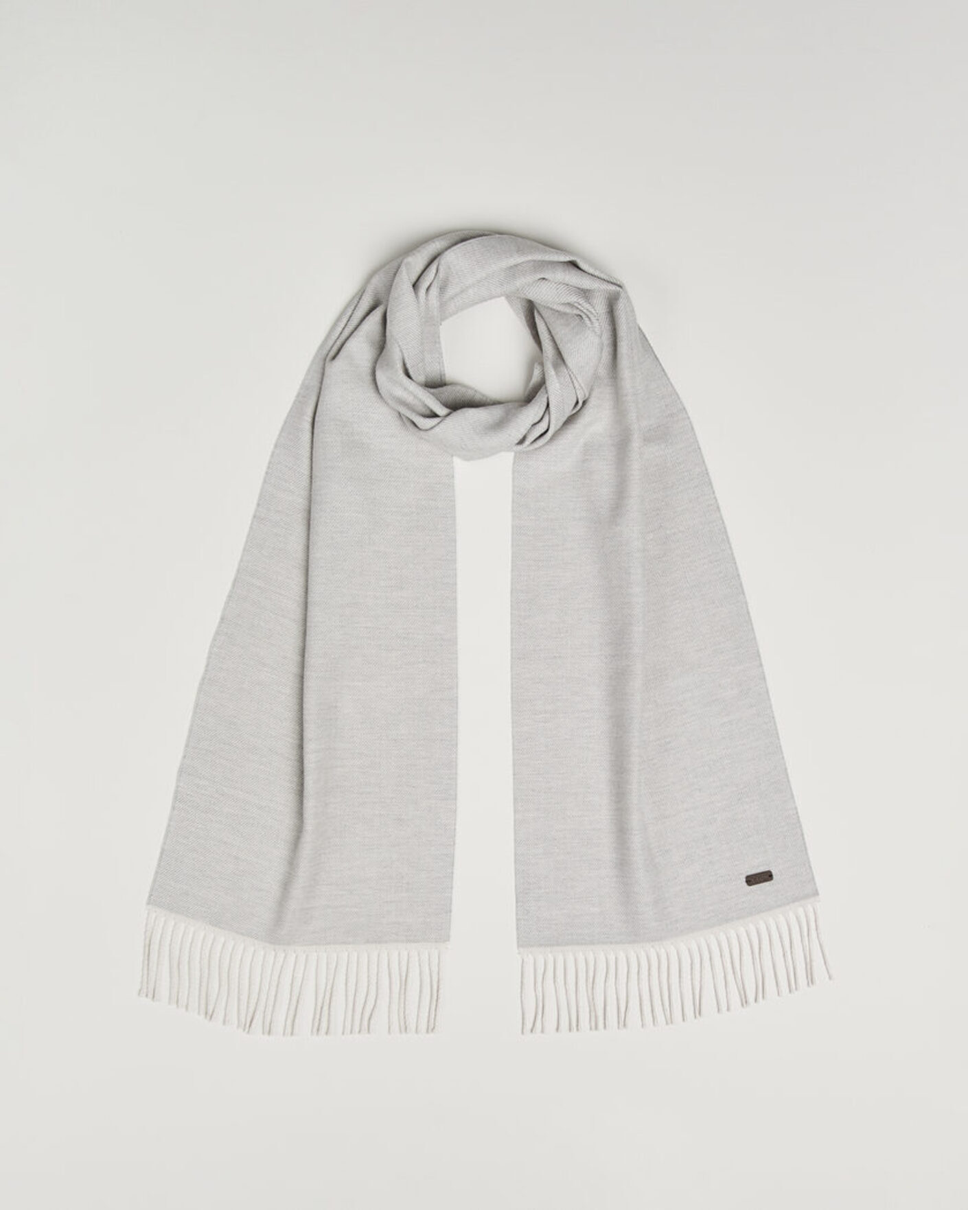 Homme | Écharpes | Eton | Twill Merino Wool Scarf Light Grey
