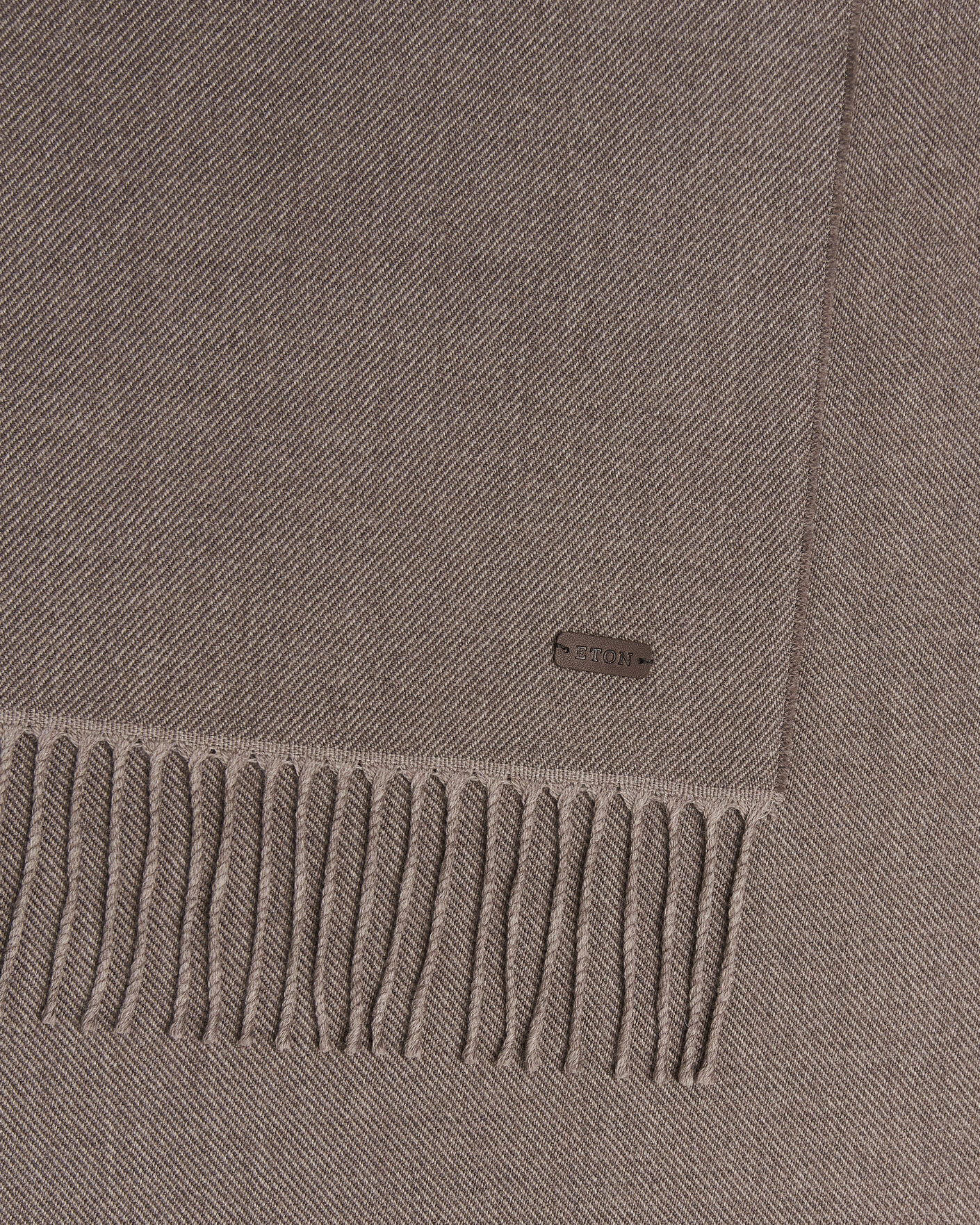 Homme | Écharpes | Eton | Twill Merino Wool Scarf Brown