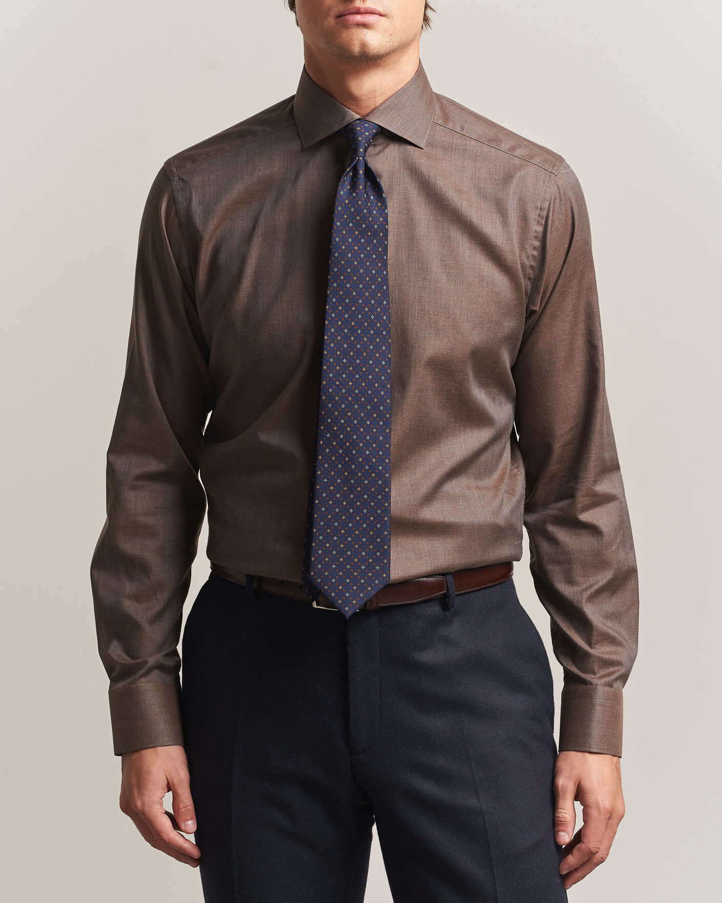 Homme | Chemises | Eton | Slim Fit Signature Flannel Shirt Brown