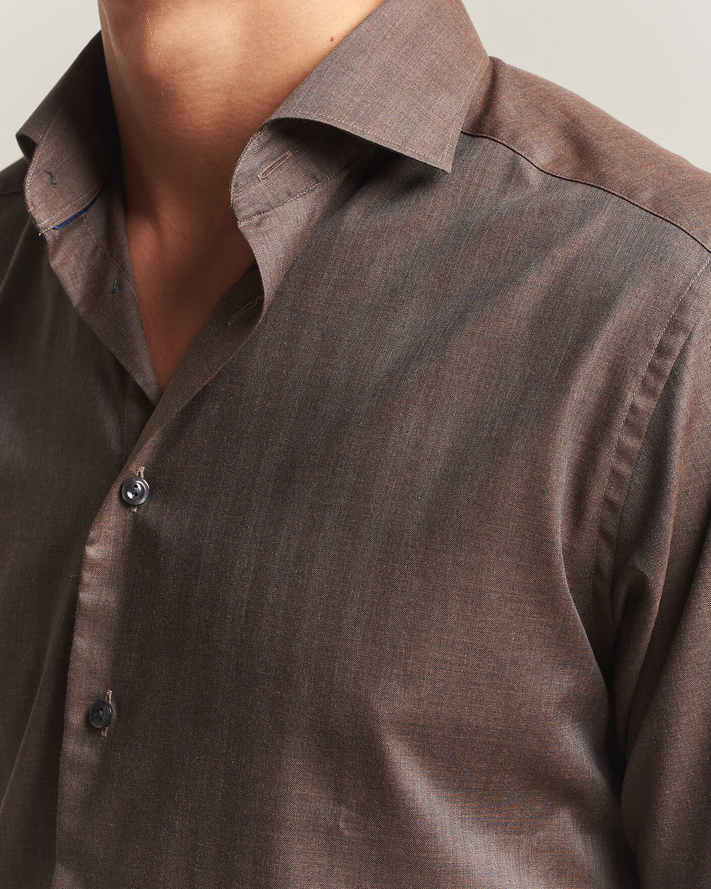 Homme | Chemises | Eton | Slim Fit Signature Flannel Shirt Brown