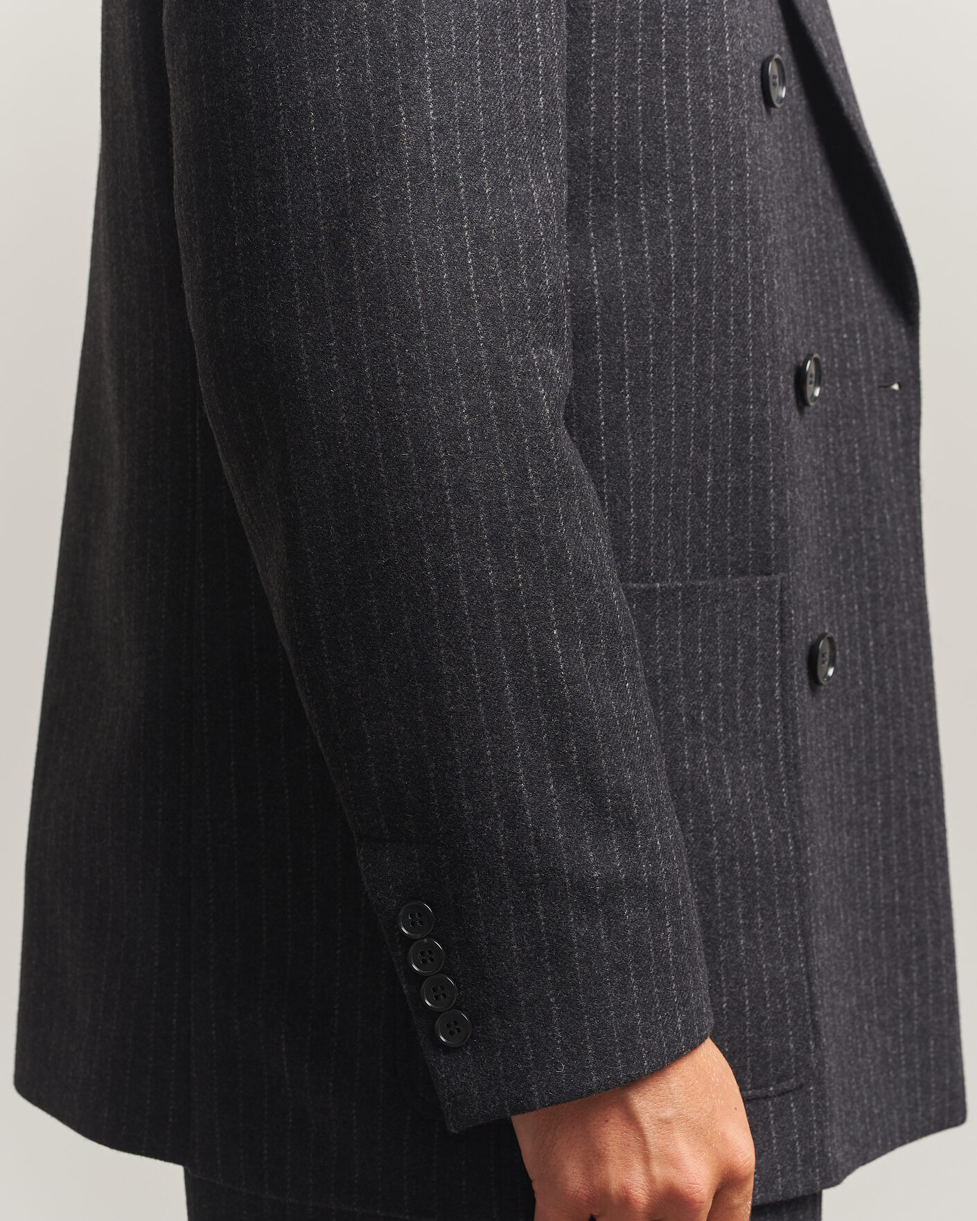 Homme | Blazers | Filippa K | Michael Wool Flannel Pinstriped Blazer Anthracite