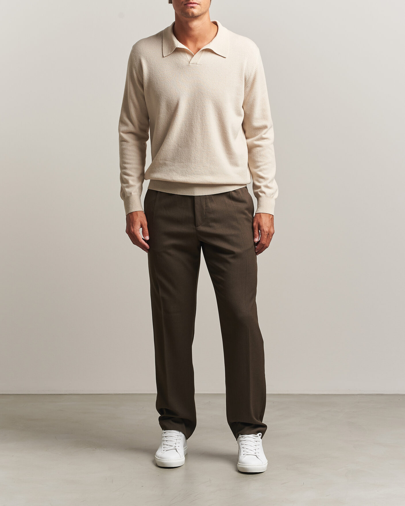 Homme | Pantalons | Filippa K | Theo Relaxed Wool Trousers Walnut Brown