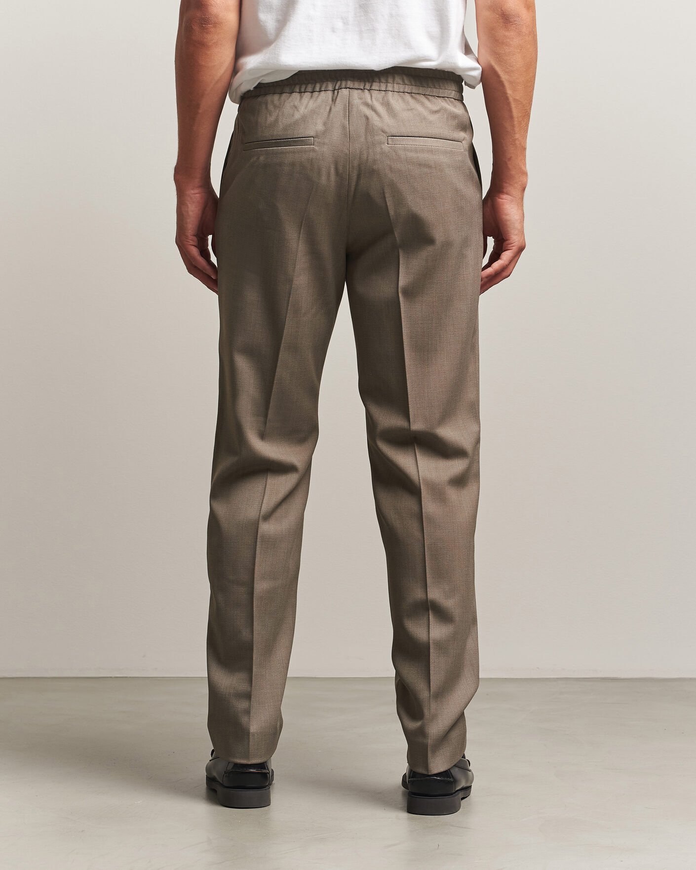 Homme | Pantalons | Filippa K | Theo Relaxed Wool Trousers Stone Taupe