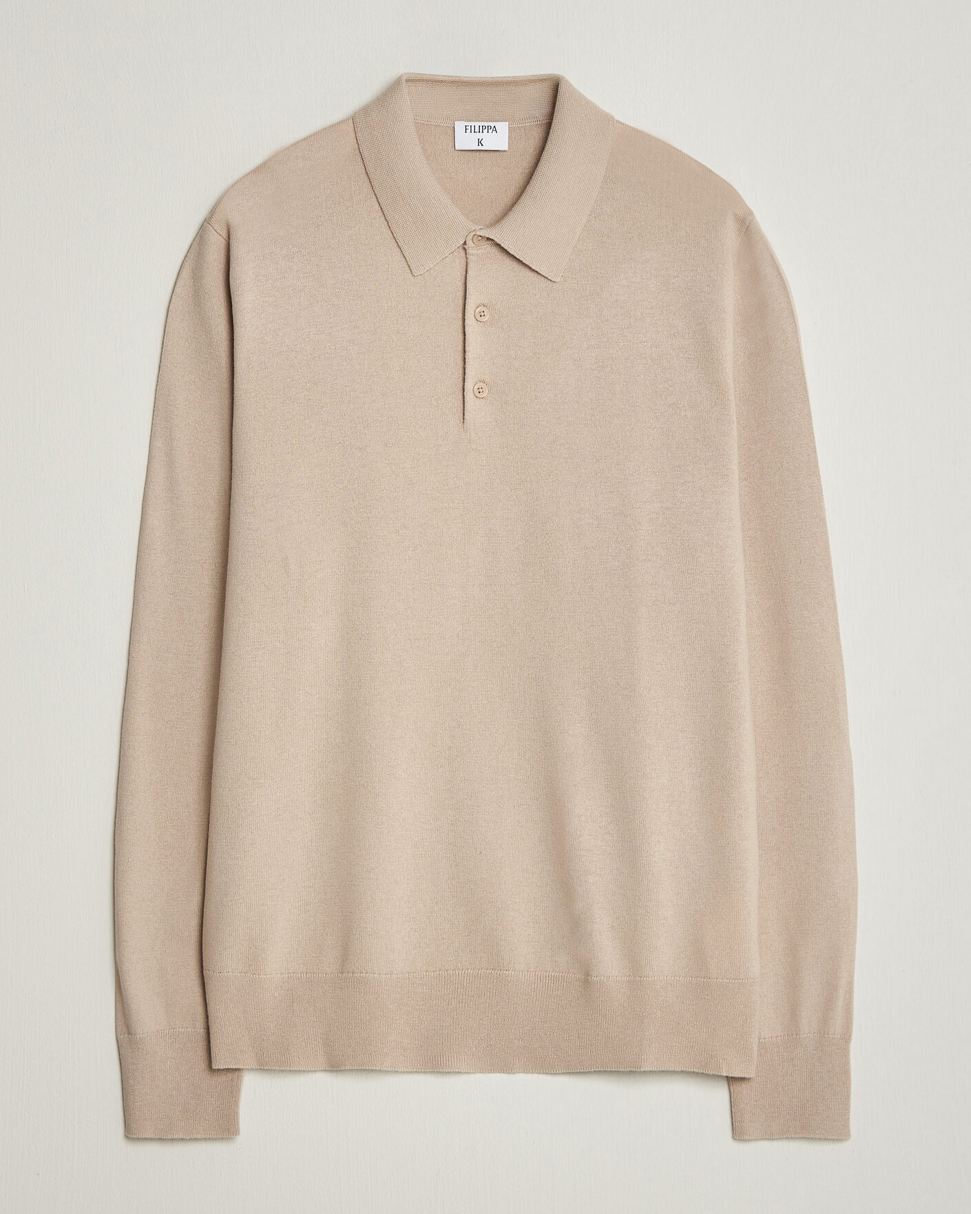 Homme | Pulls Et Tricots | Filippa K | Knitted Polo Shirt Pearl Beige