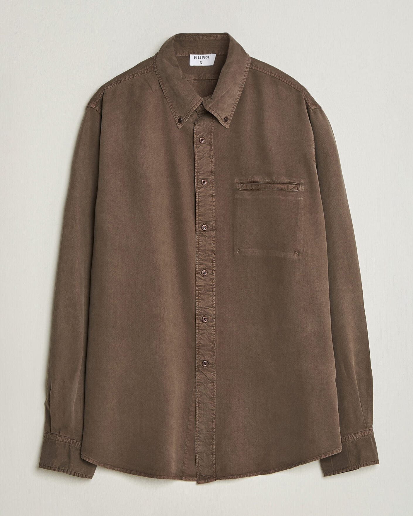 Heren | Overhemden | Filippa K | Zack Lyocell Shirt Ebony Brown