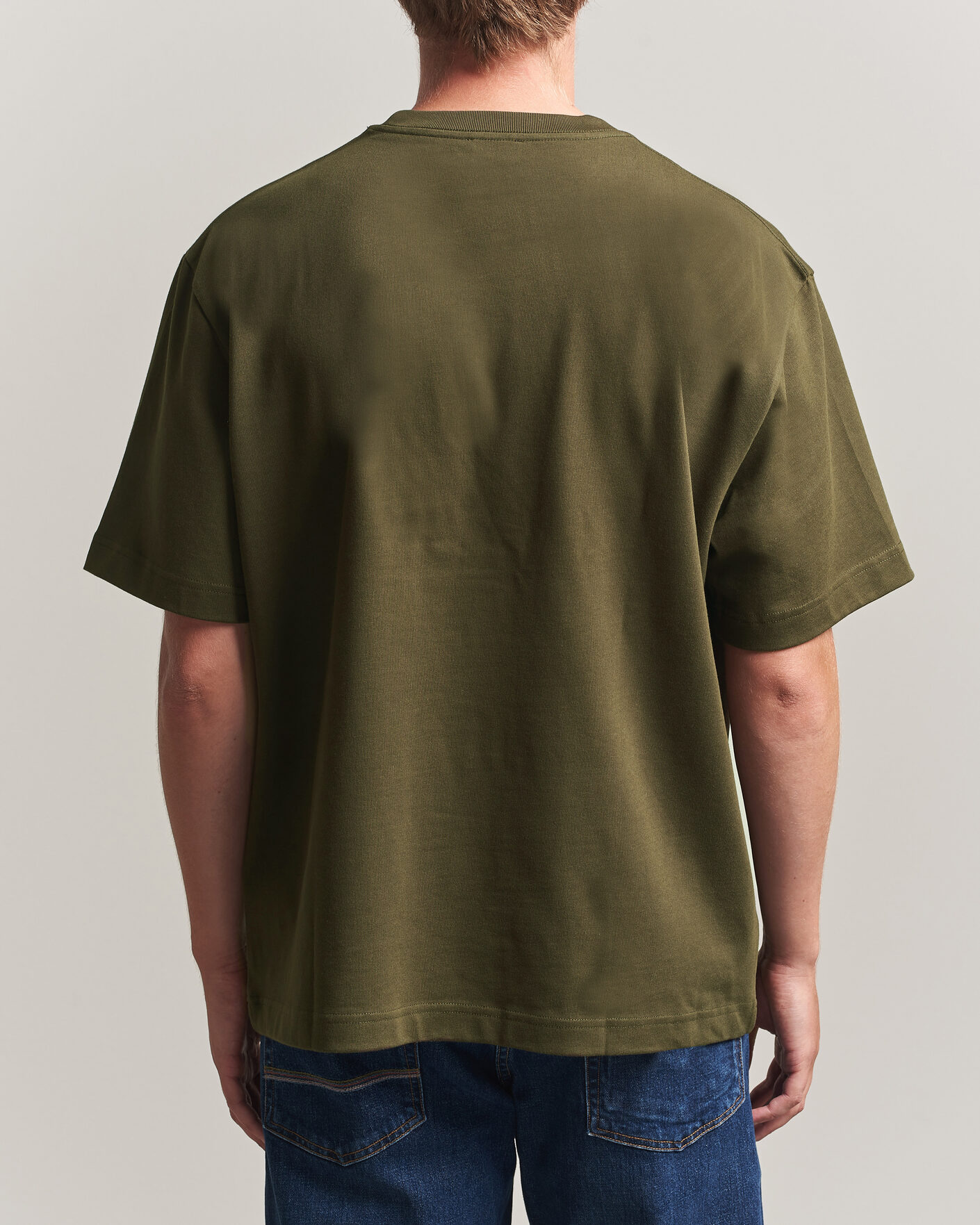 Heren | T-shirts | Filippa K | Heavy Cotton Crew Neck T-Shirt Dark Moss Green
