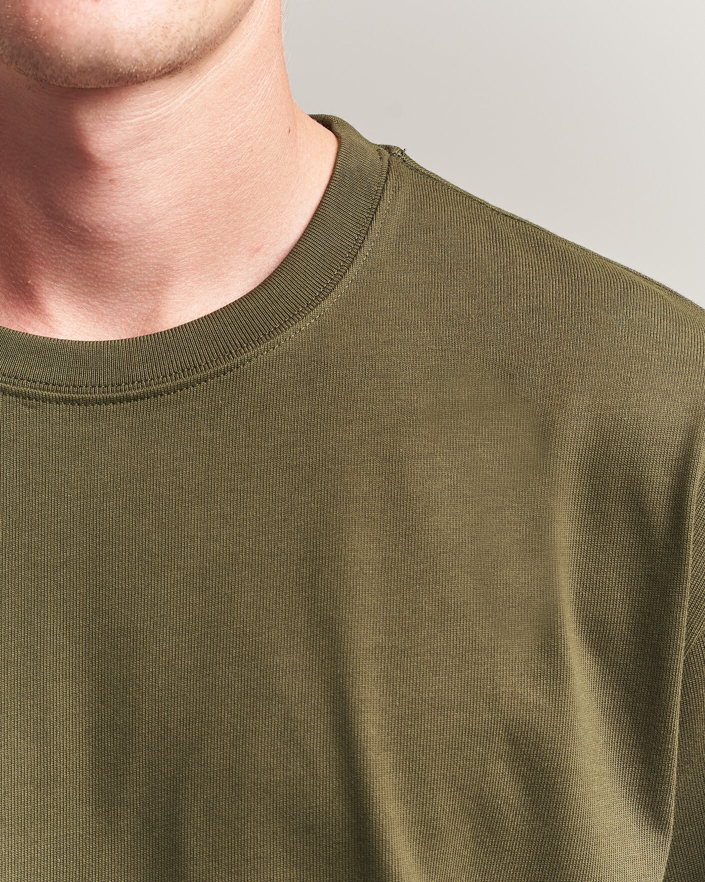Heren | T-shirts | Filippa K | Heavy Cotton Crew Neck T-Shirt Dark Moss Green