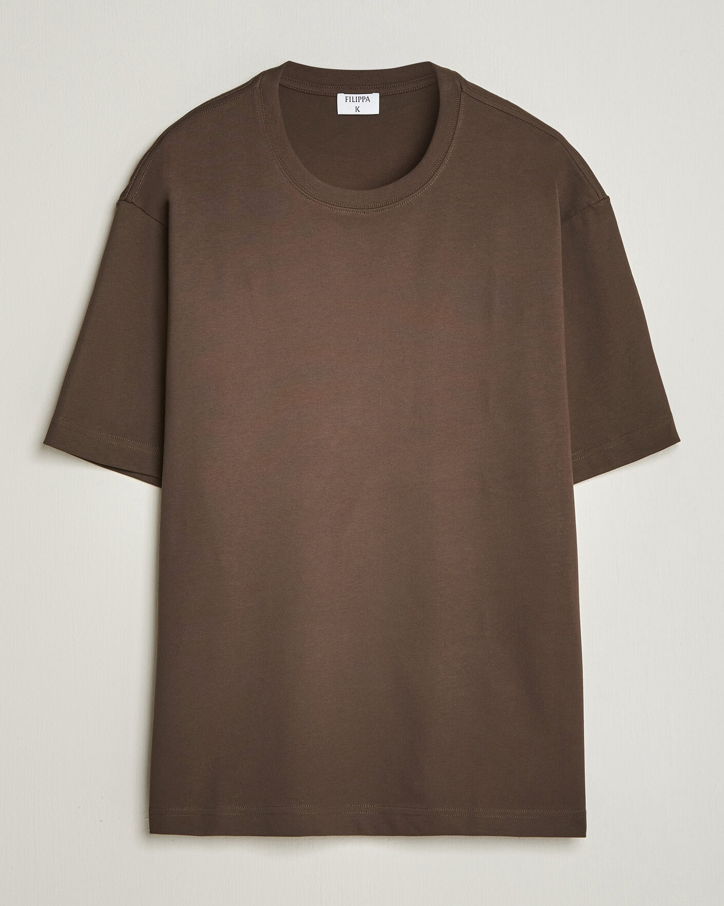Homme | T-shirts | Filippa K | Heavy Cotton Crew Neck T-Shirt Golden Brown