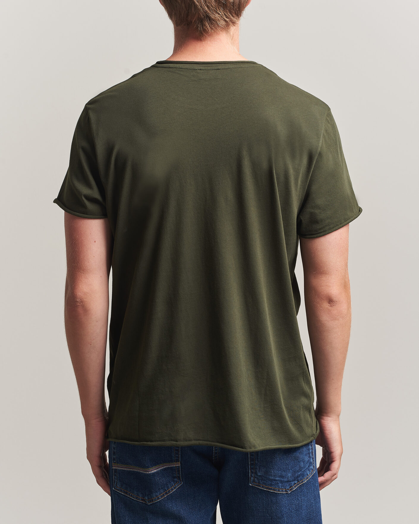 Homme | T-shirts | Filippa K | Roll Neck Crew Neck T-Shirt Night Green