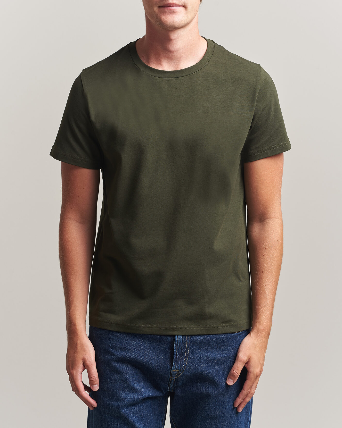 Heren | T-shirts | Filippa K | Soft Lycra T-Shirt Night Green