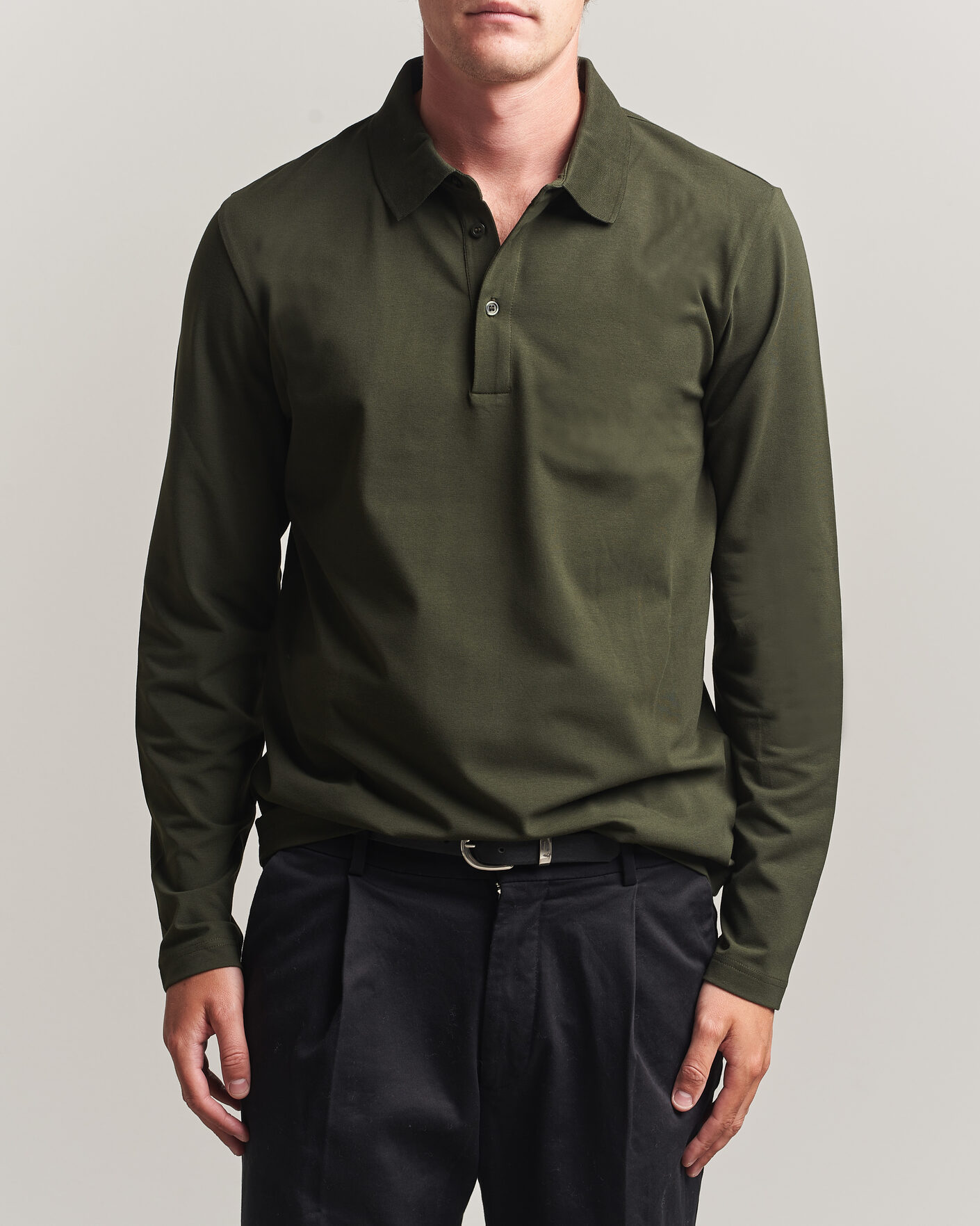Homme | Polos | Filippa K | Luke Lycra Polo Shirt Night Green