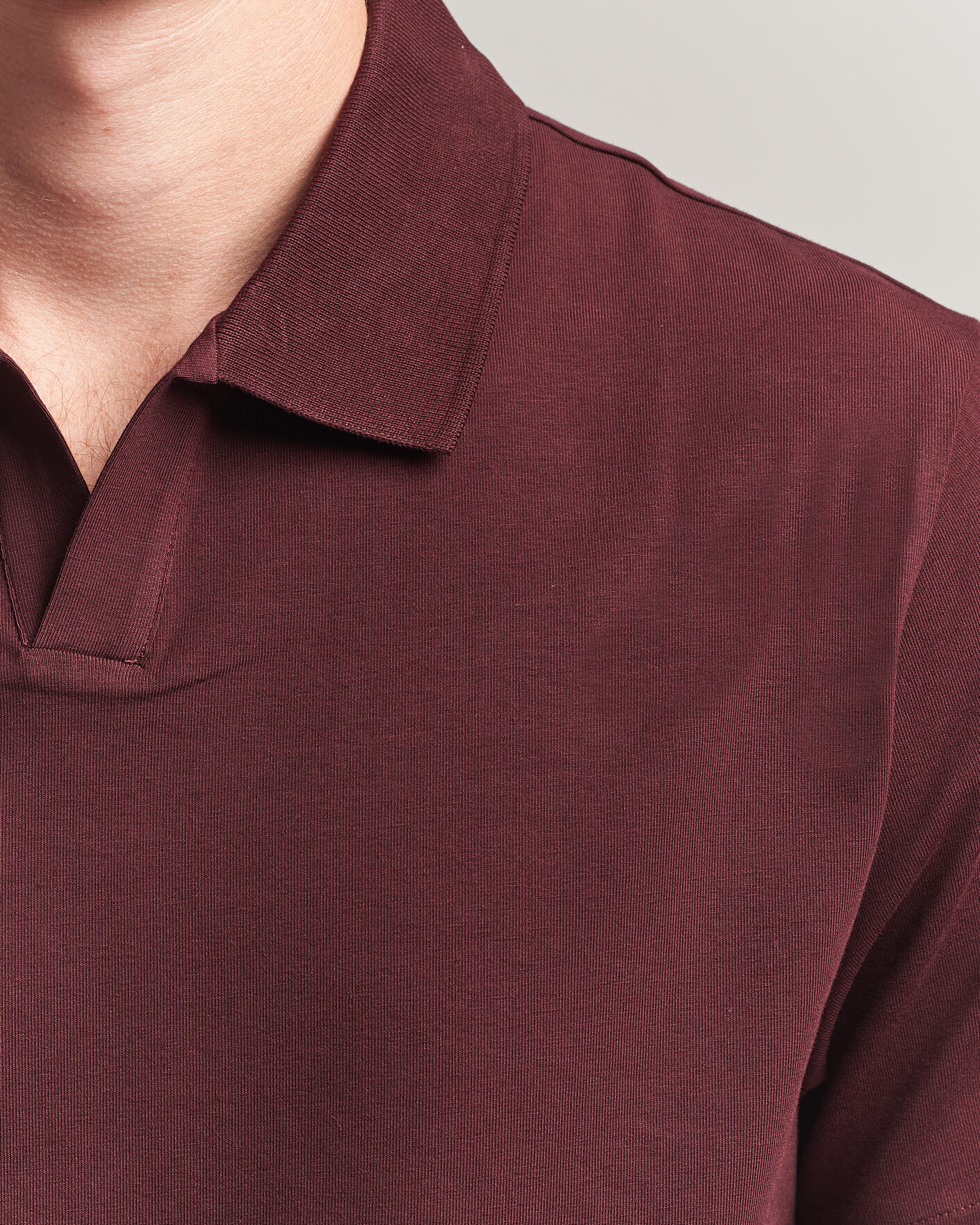 Homme | Polos | Filippa K | Soft Lycra Polo T-Shirt Dark Burgundy