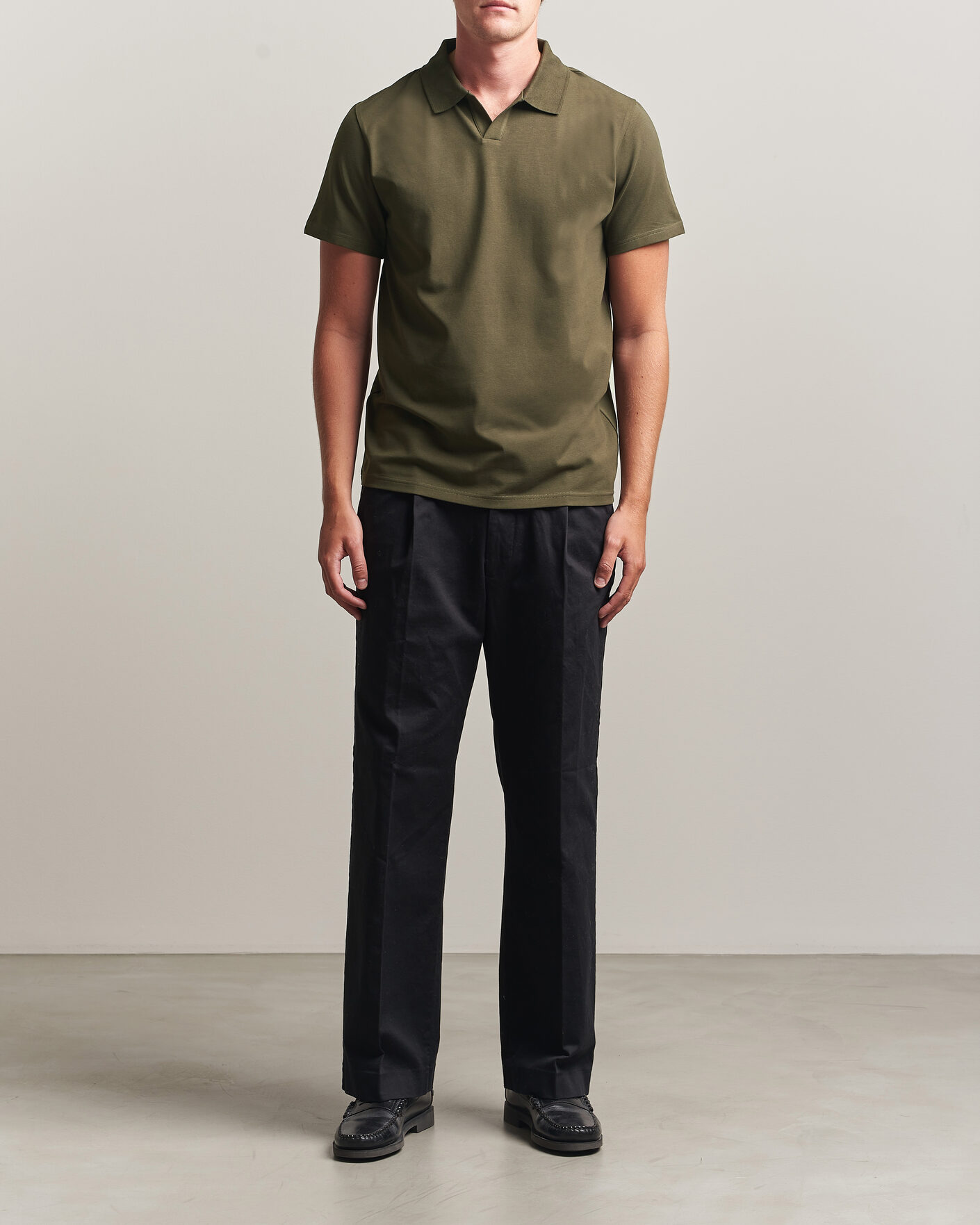 Homme | Polos | Filippa K | Soft Lycra Polo T-Shirt Ebony Brown