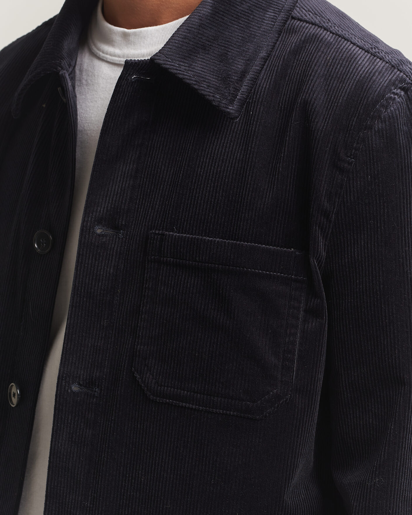 Heren | Overhemden | Filippa K | Taylor Corduroy Overshirt Navy