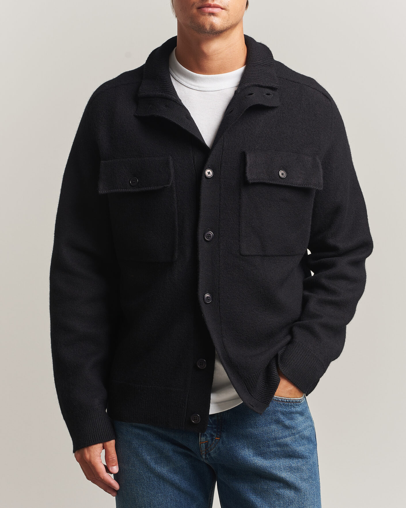Homme | Pulls Et Tricots | Filippa K | Wool Knitted Cardigan Black