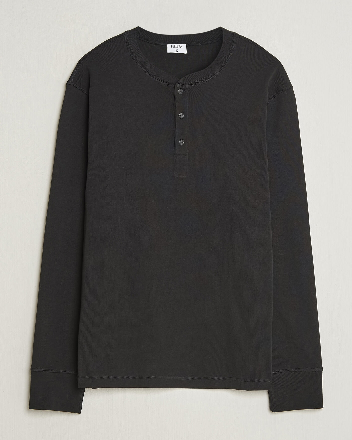 Homme | Pulls Et Tricots | Filippa K | Cotton Rib Henley Black