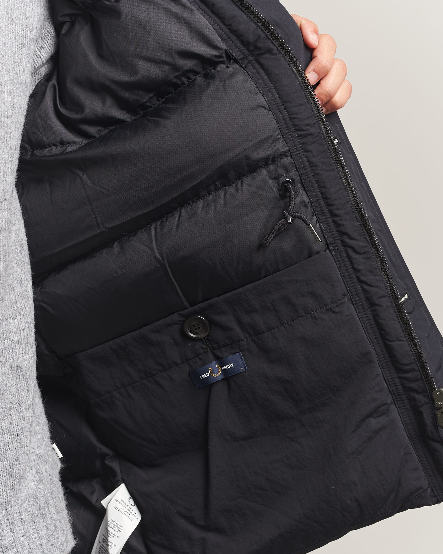 Homme | Manteaux Et Vestes | Fred Perry | Padded Patch Pocket Parka Black