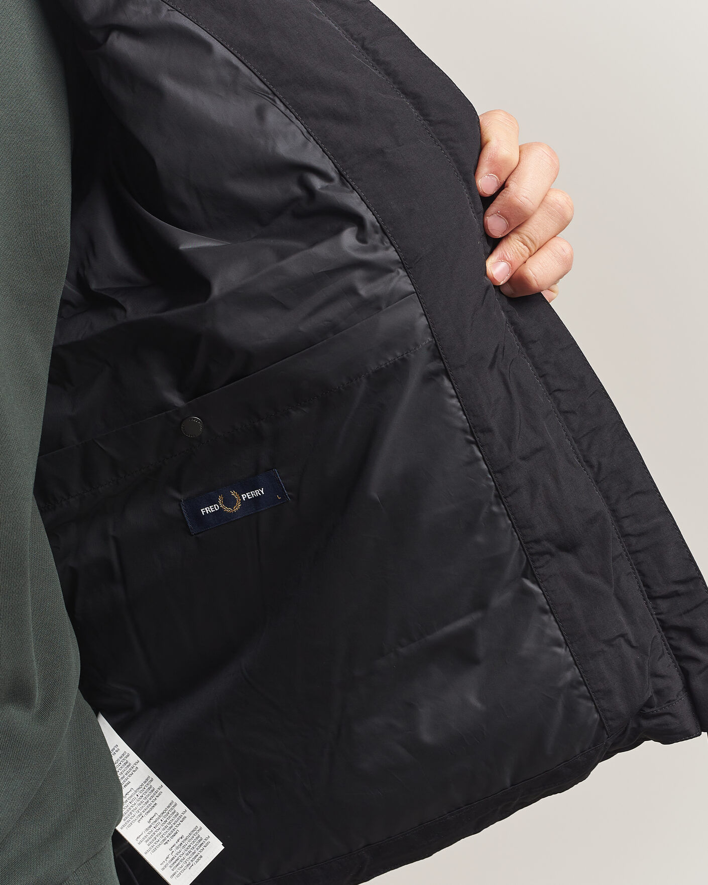 Homme | Manteaux Et Vestes | Fred Perry | Raglan Sleeve Padded Jacket Black