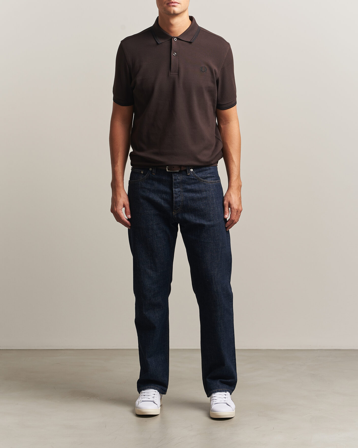 Homme | Polos | Fred Perry | Twin Tipped Polo Shirt Rich Brown