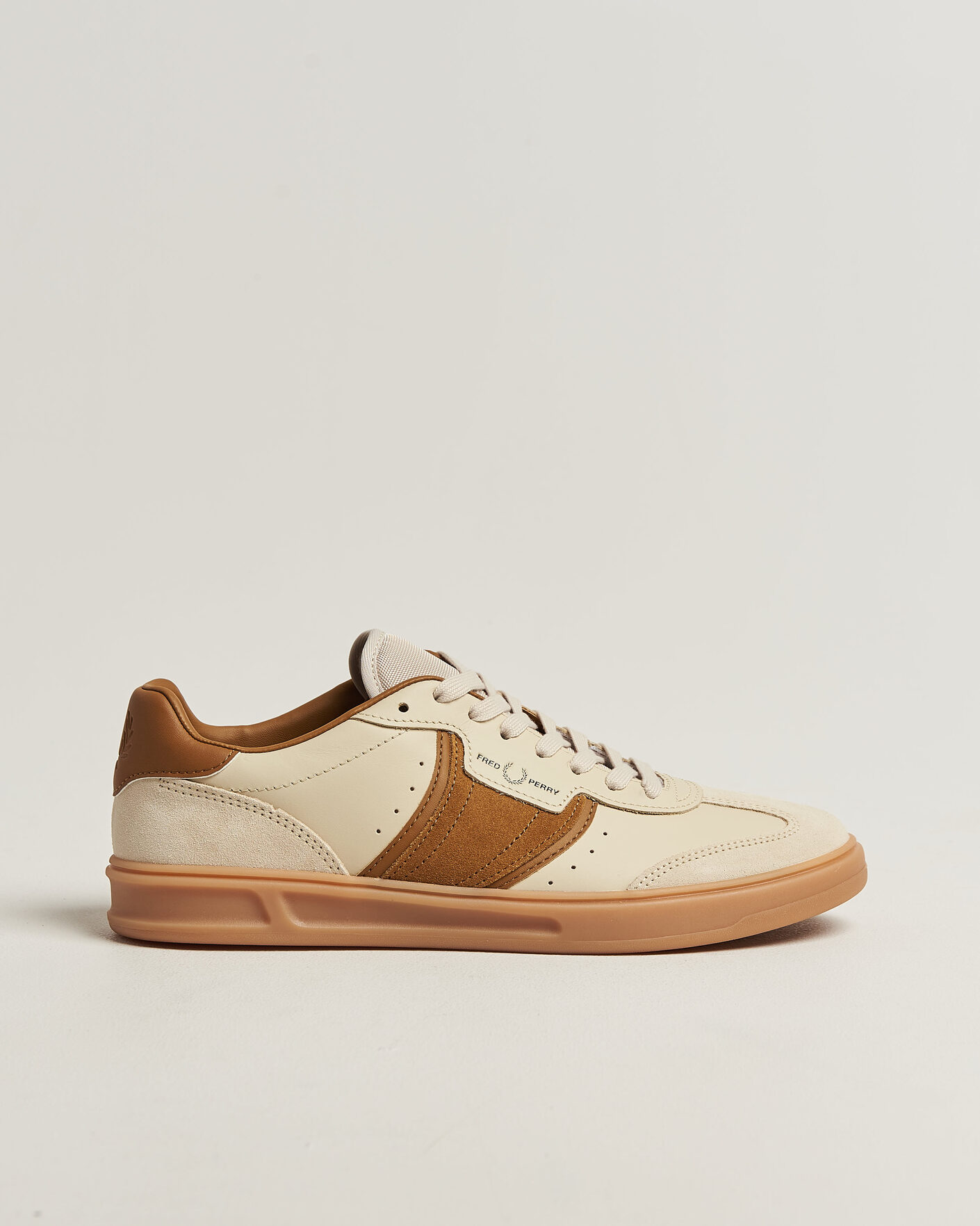 Heren | Sneakers | Fred Perry | B4 Leather/Suede Sneaker Oatmeal