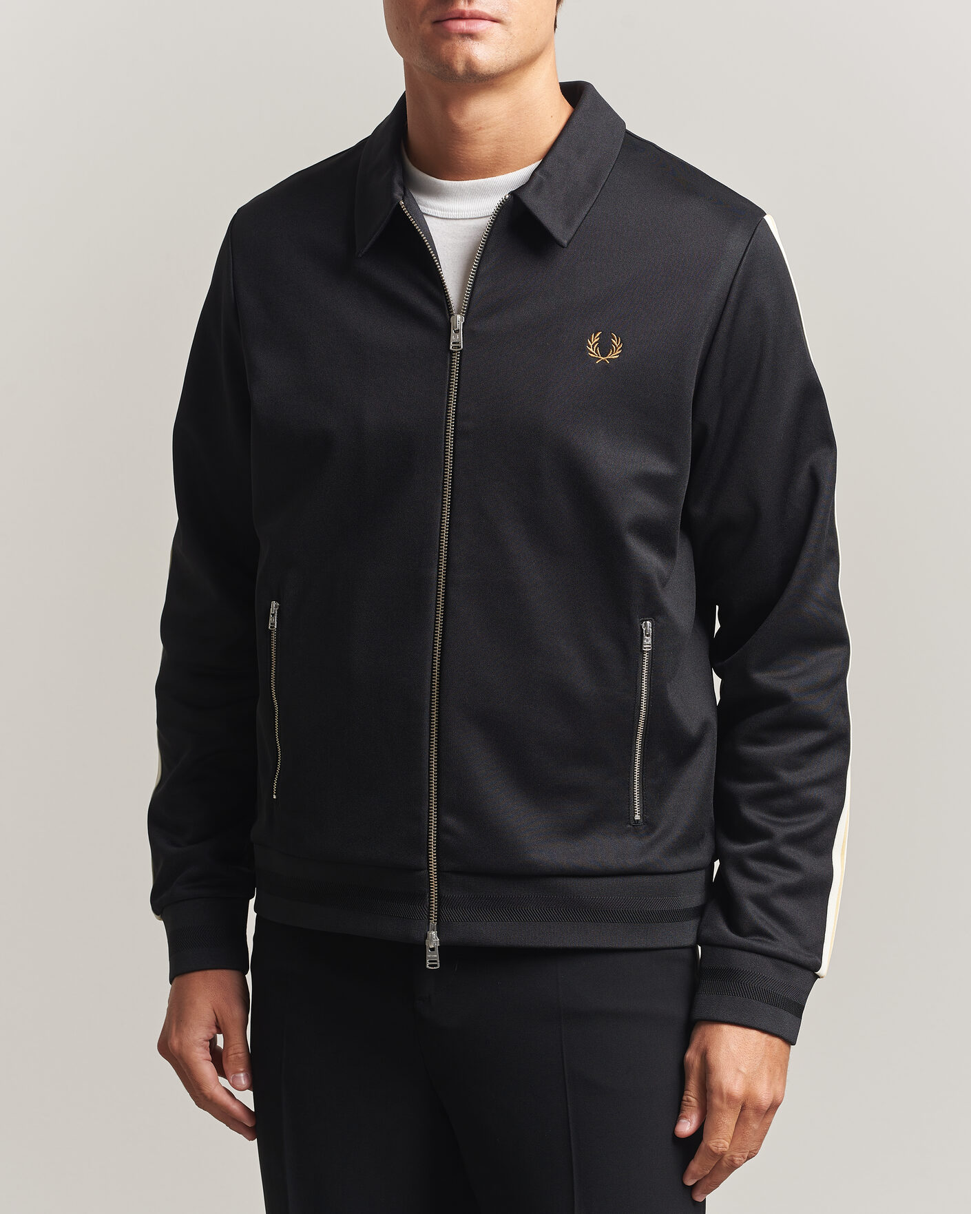 Heren | Truien | Fred Perry | Tipped Taped Track Jacket Black