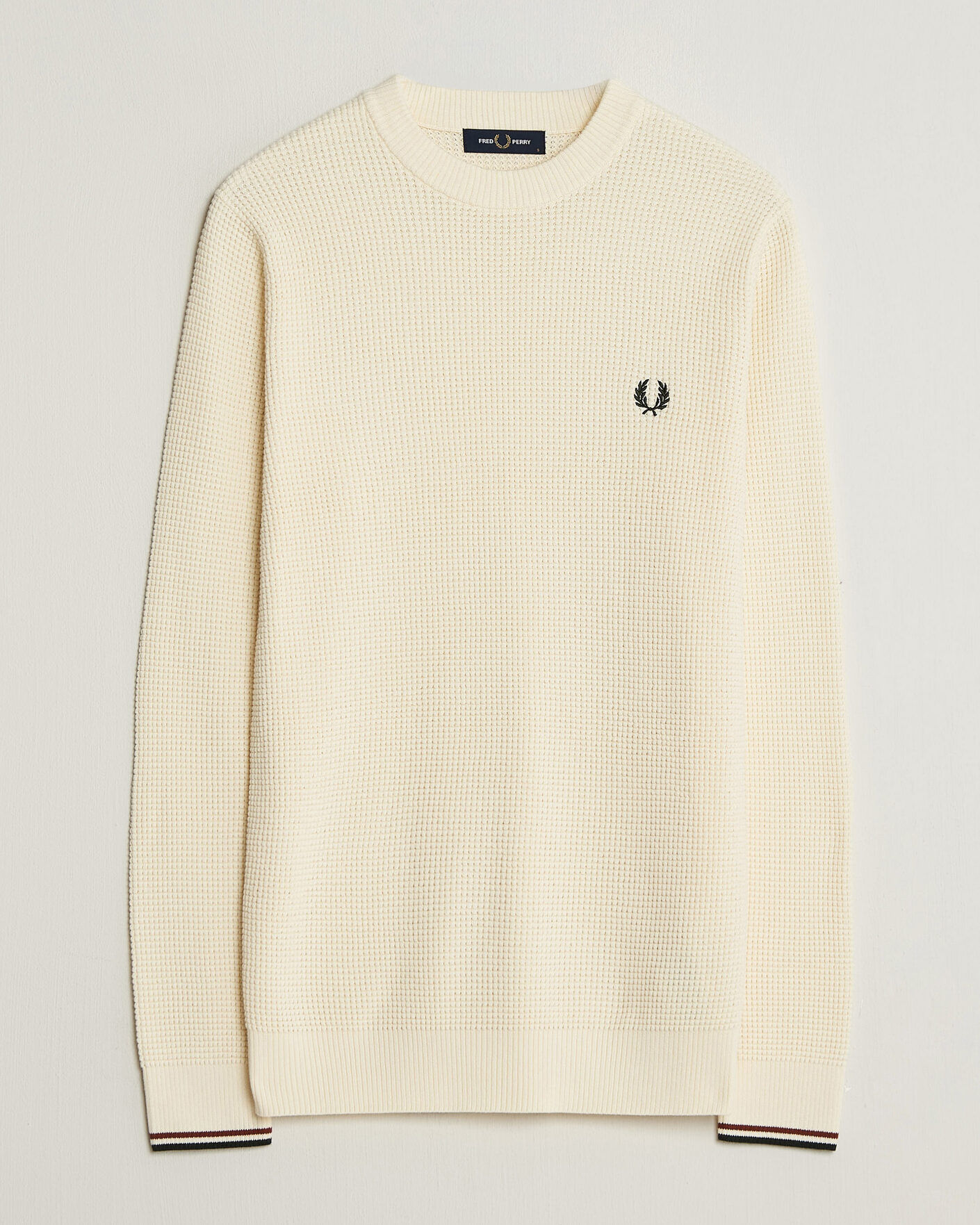 Homme | Pulls Et Tricots | Fred Perry | Waffle Stitch Jumper Ecru