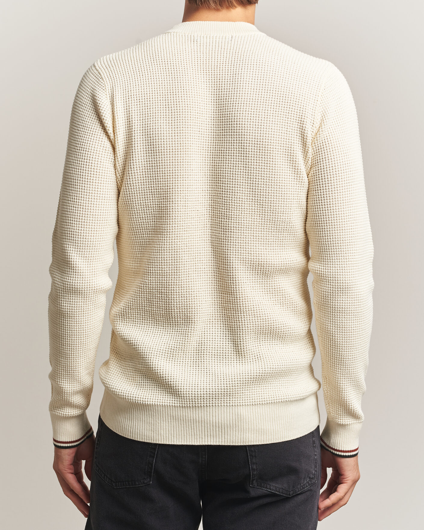 Homme | Pulls Et Tricots | Fred Perry | Waffle Stitch Jumper Ecru