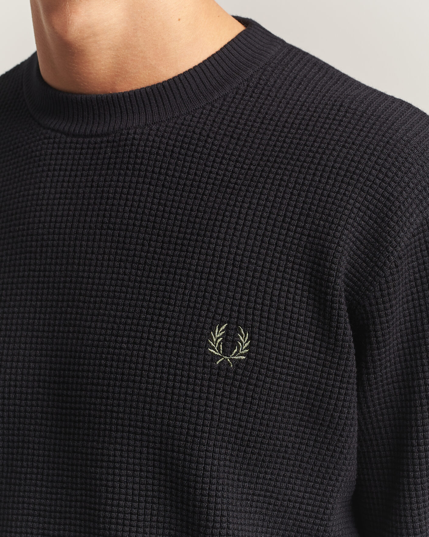 Heren | Truien | Fred Perry | Waffle Stitch Jumper Black