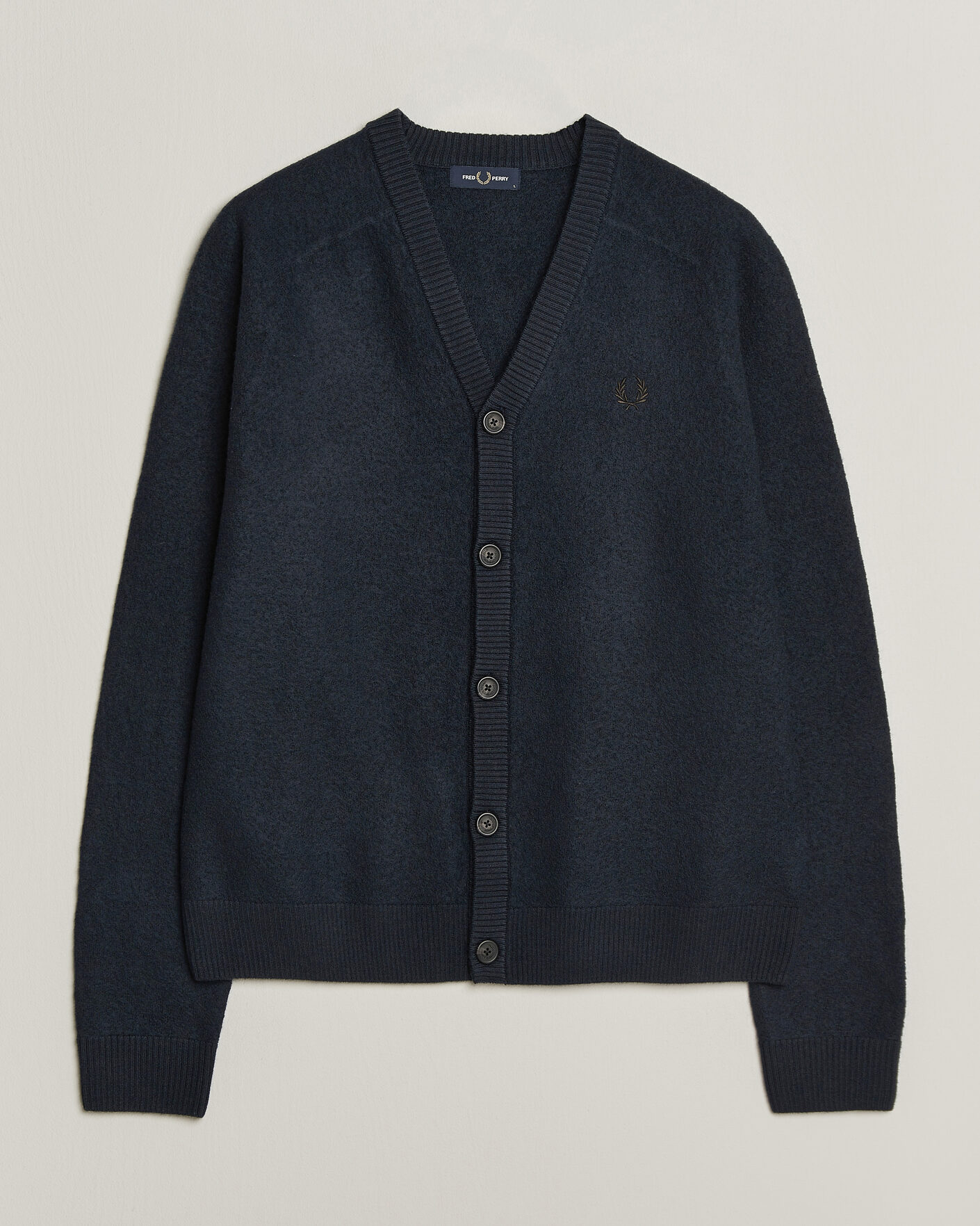 Homme | Pulls Et Tricots | Fred Perry | Wool Saddle Sleeve Cardigan Navy