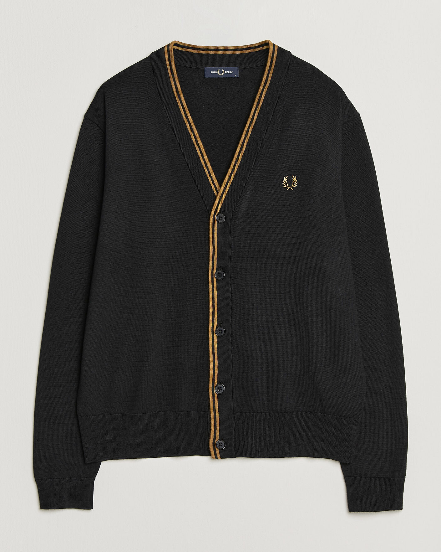 Heren | Truien | Fred Perry | Classic Knitted Cardigan Black