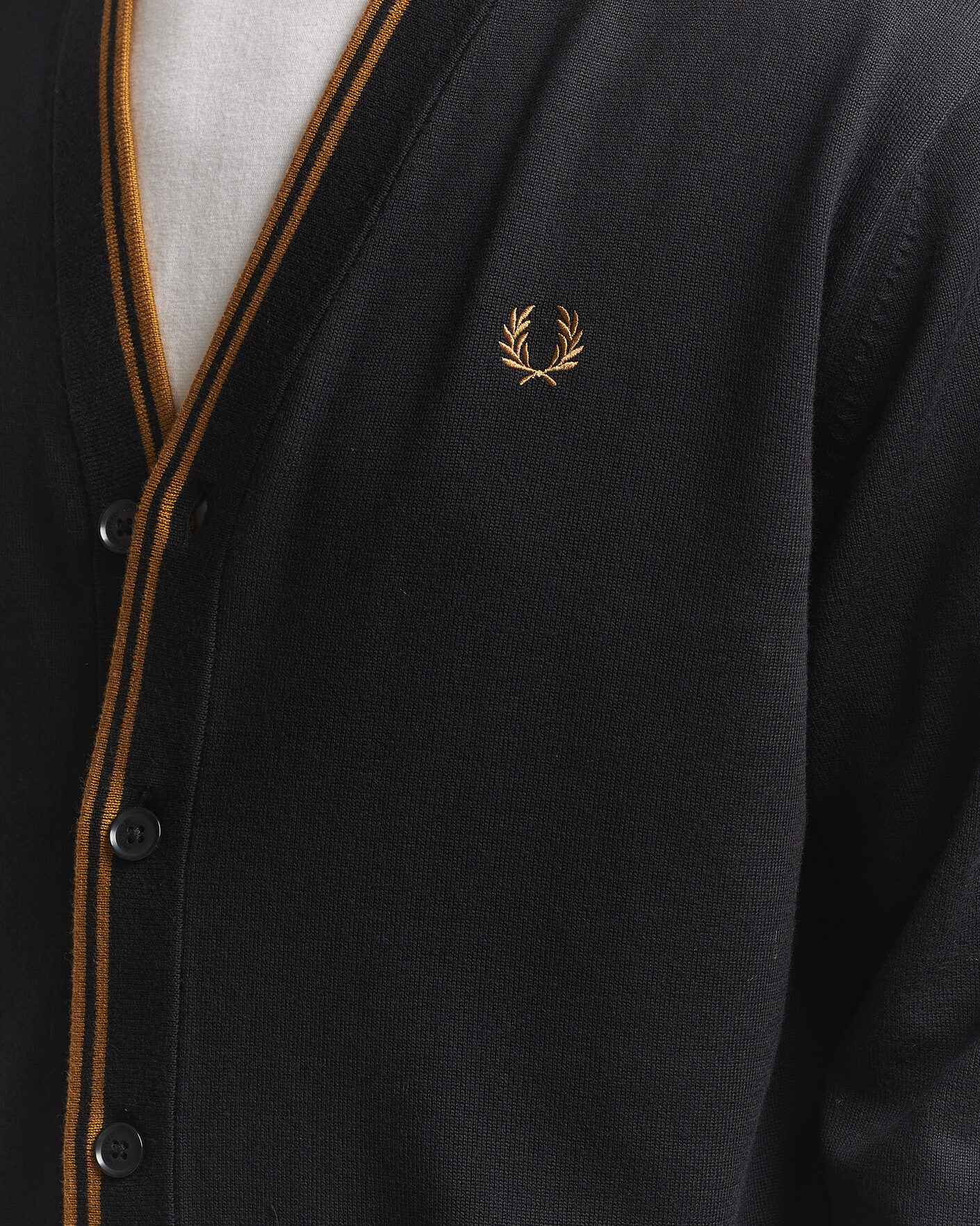 Heren | Truien | Fred Perry | Classic Knitted Cardigan Black