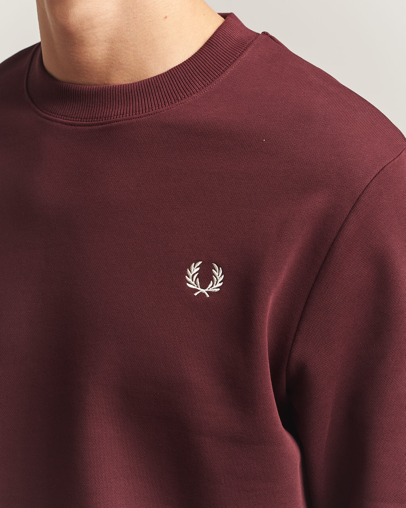 Homme | Pulls Et Tricots | Fred Perry | Crew Neck Sweatshirt Oxblood