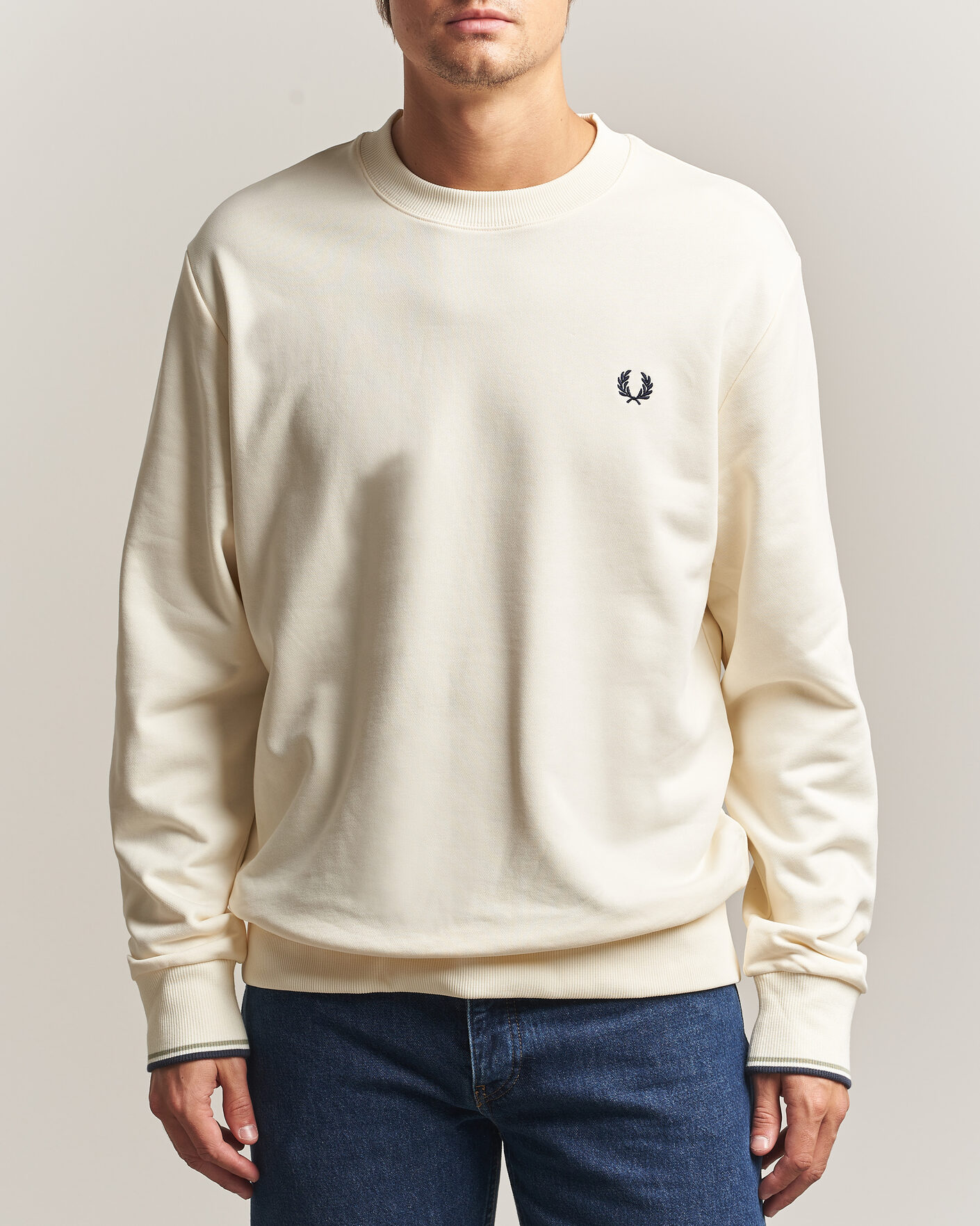 Homme | Pulls Et Tricots | Fred Perry | Crew Neck Sweatshirt Ecru