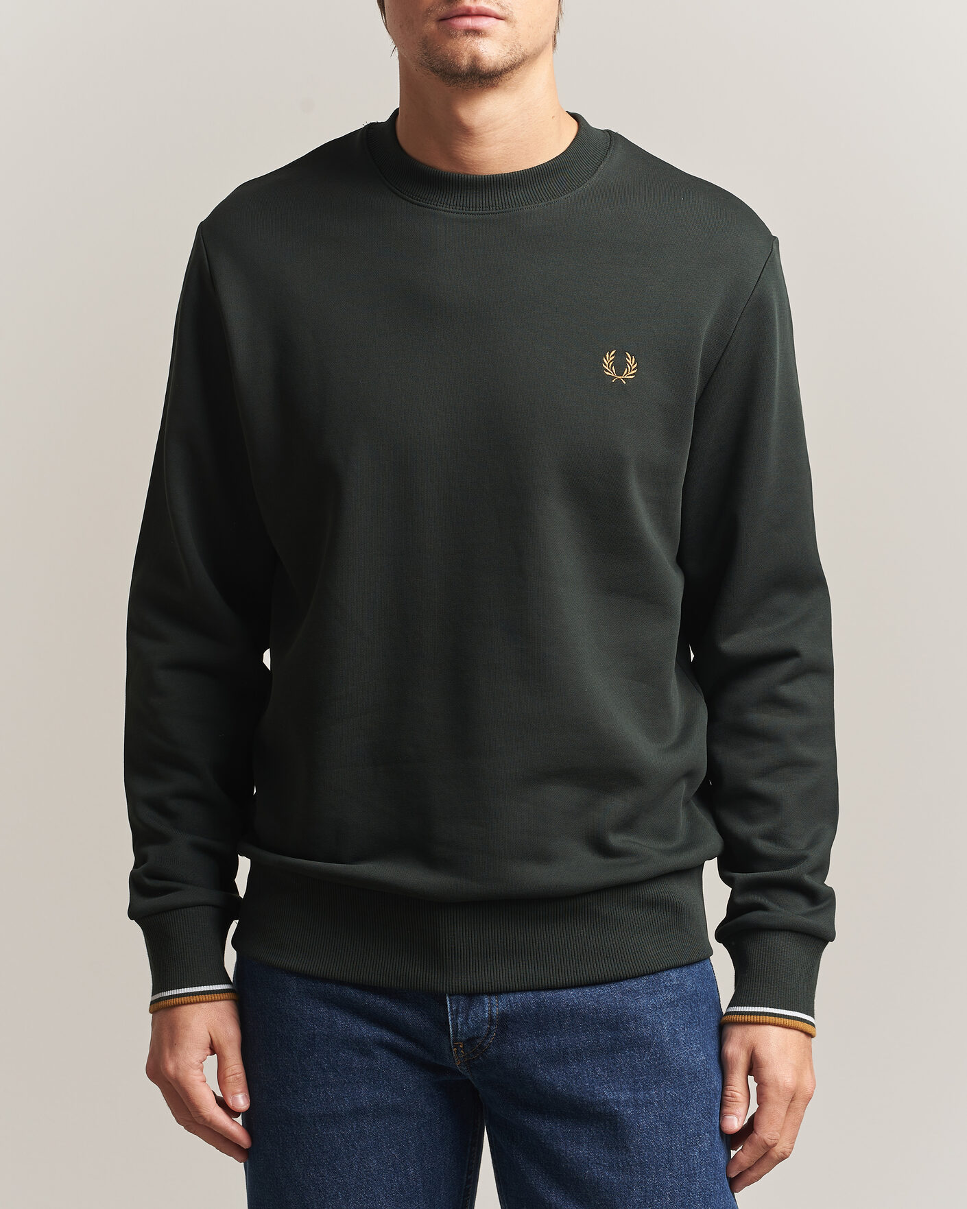 Homme | Pulls Et Tricots | Fred Perry | Crew Neck Sweatshirt Night Green