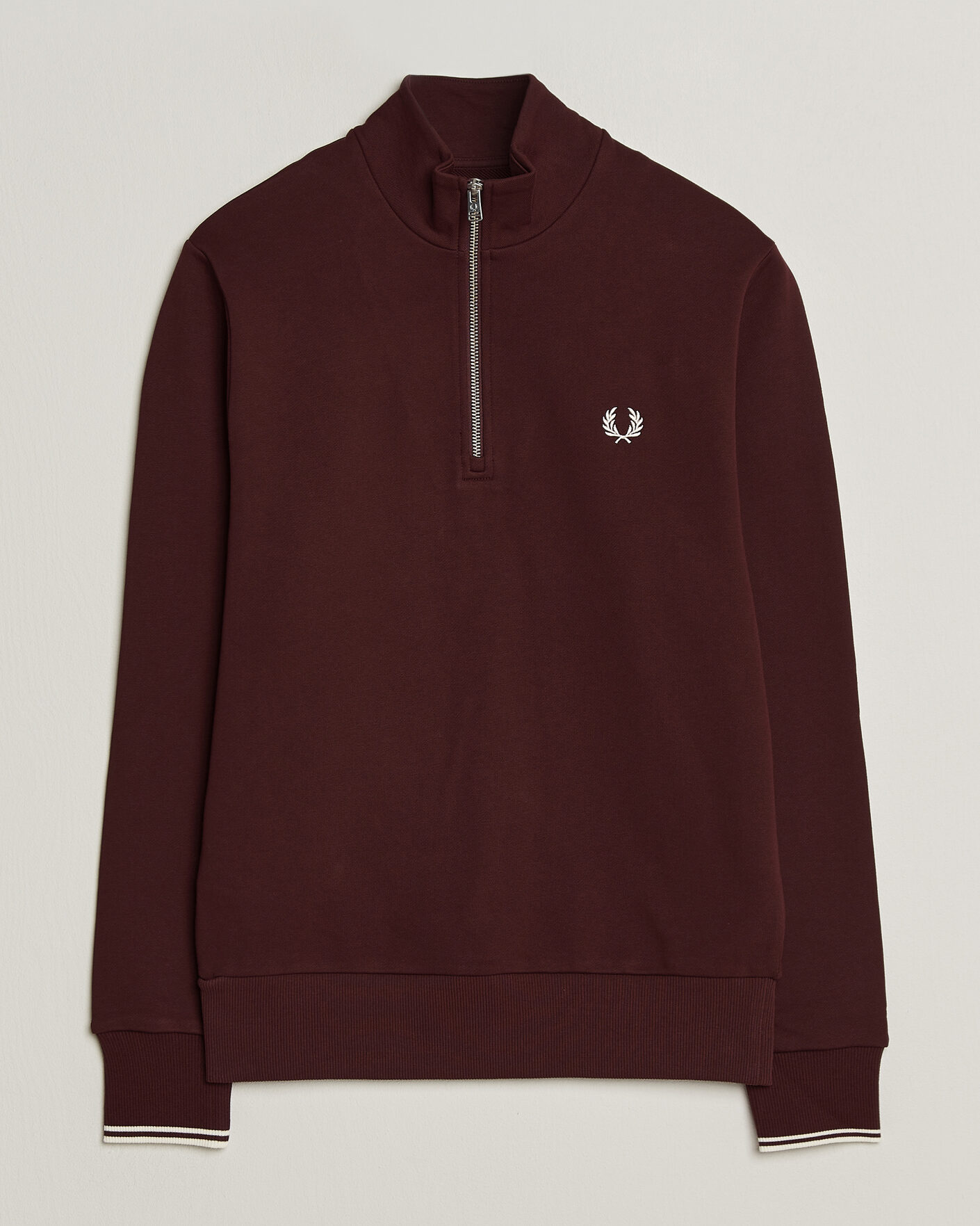 Heren | Truien | Fred Perry | Half Zip Sweatshirt Oxblood