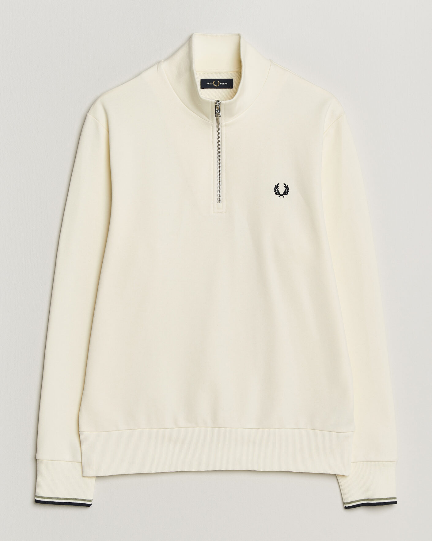 Homme | Pulls Et Tricots | Fred Perry | Half Zip Sweatshirt Ecru