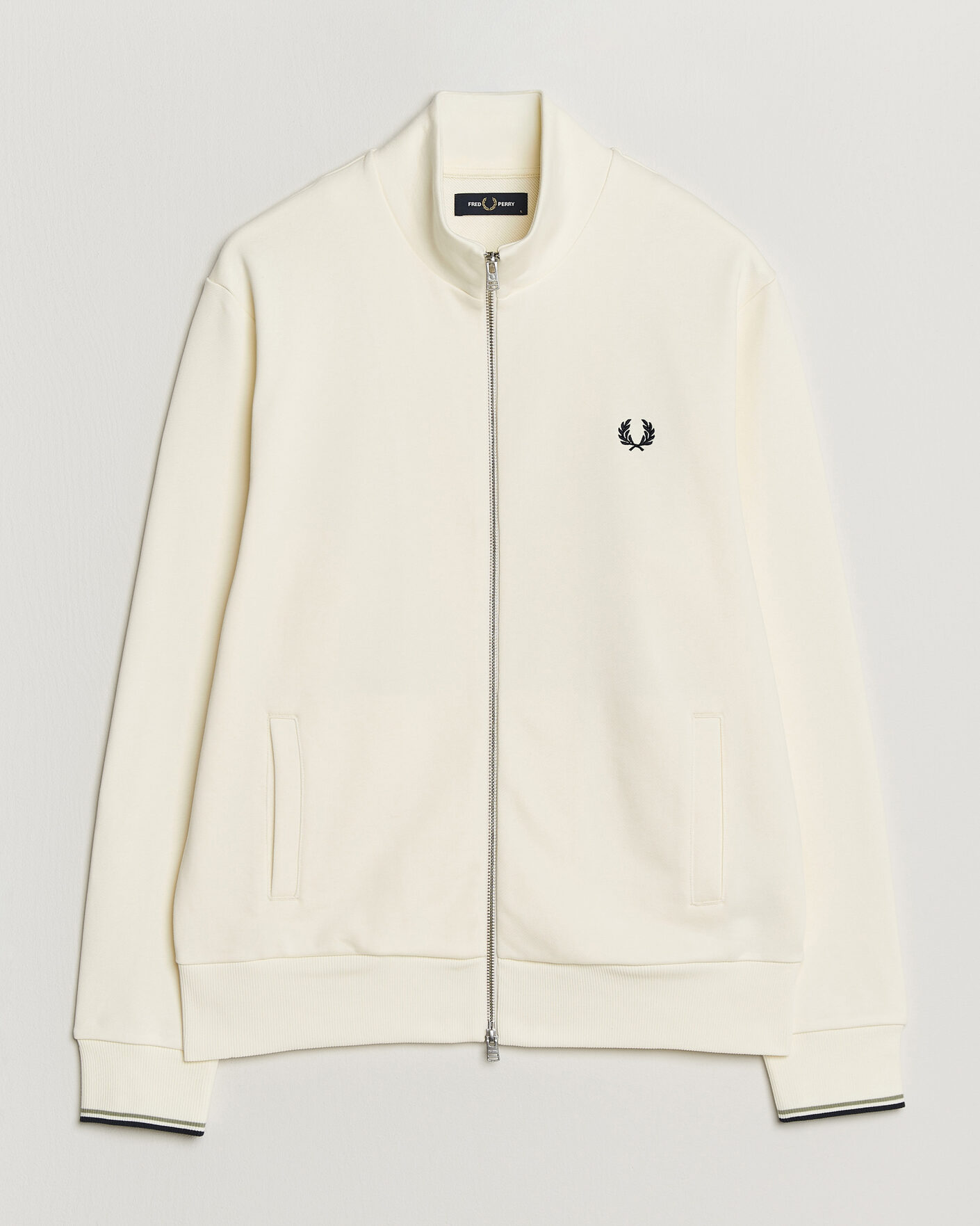 Homme | Pulls Et Tricots | Fred Perry | Full Zip Sweatshirt Ecru
