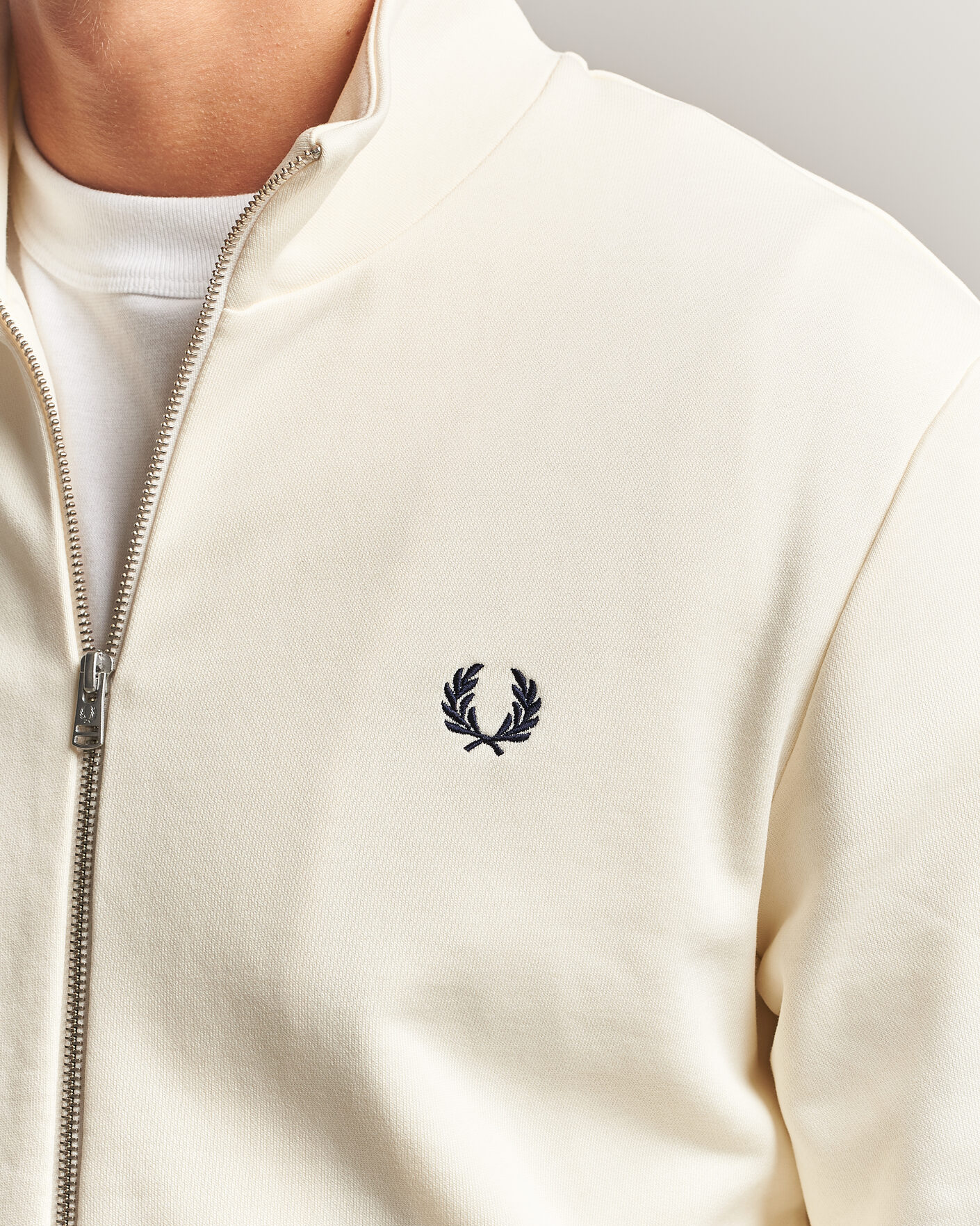 Homme | Pulls Et Tricots | Fred Perry | Full Zip Sweatshirt Ecru