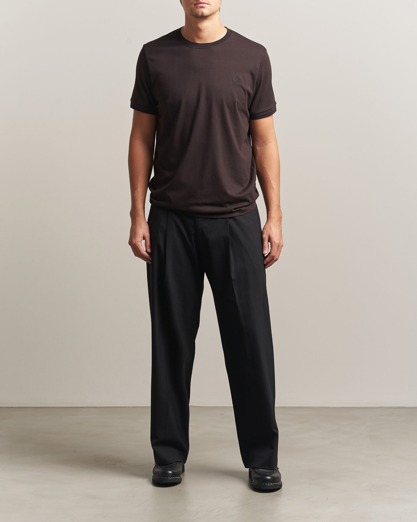Heren | T-shirts | Fred Perry | Twin Tipped T-Shirt Rich Brown