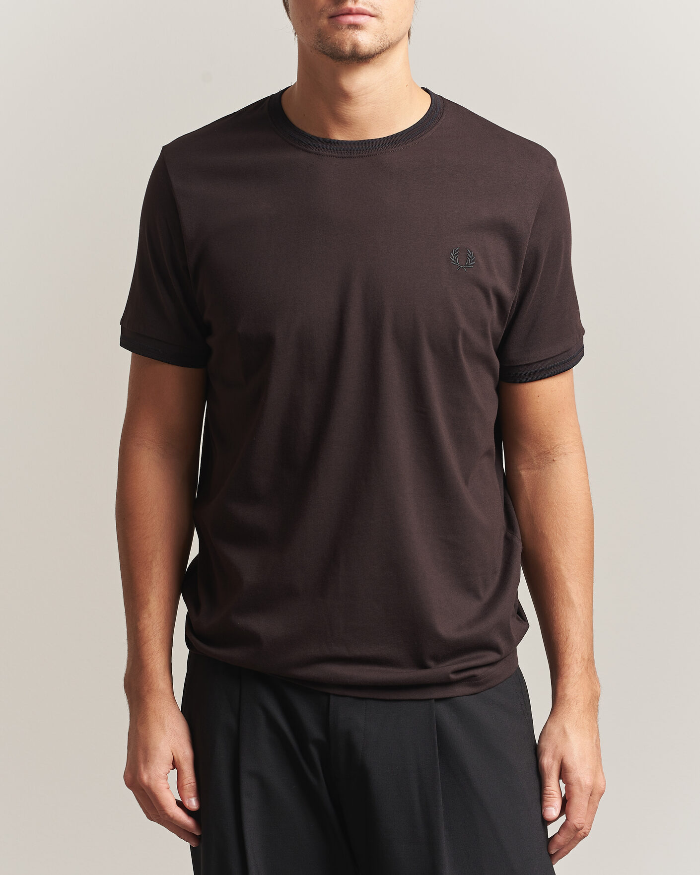 Heren | T-shirts | Fred Perry | Twin Tipped T-Shirt Rich Brown