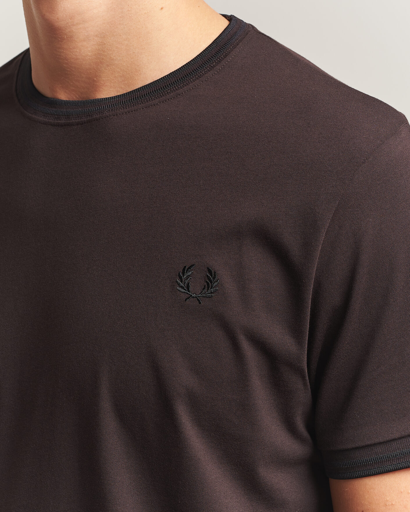 Heren | T-shirts | Fred Perry | Twin Tipped T-Shirt Rich Brown