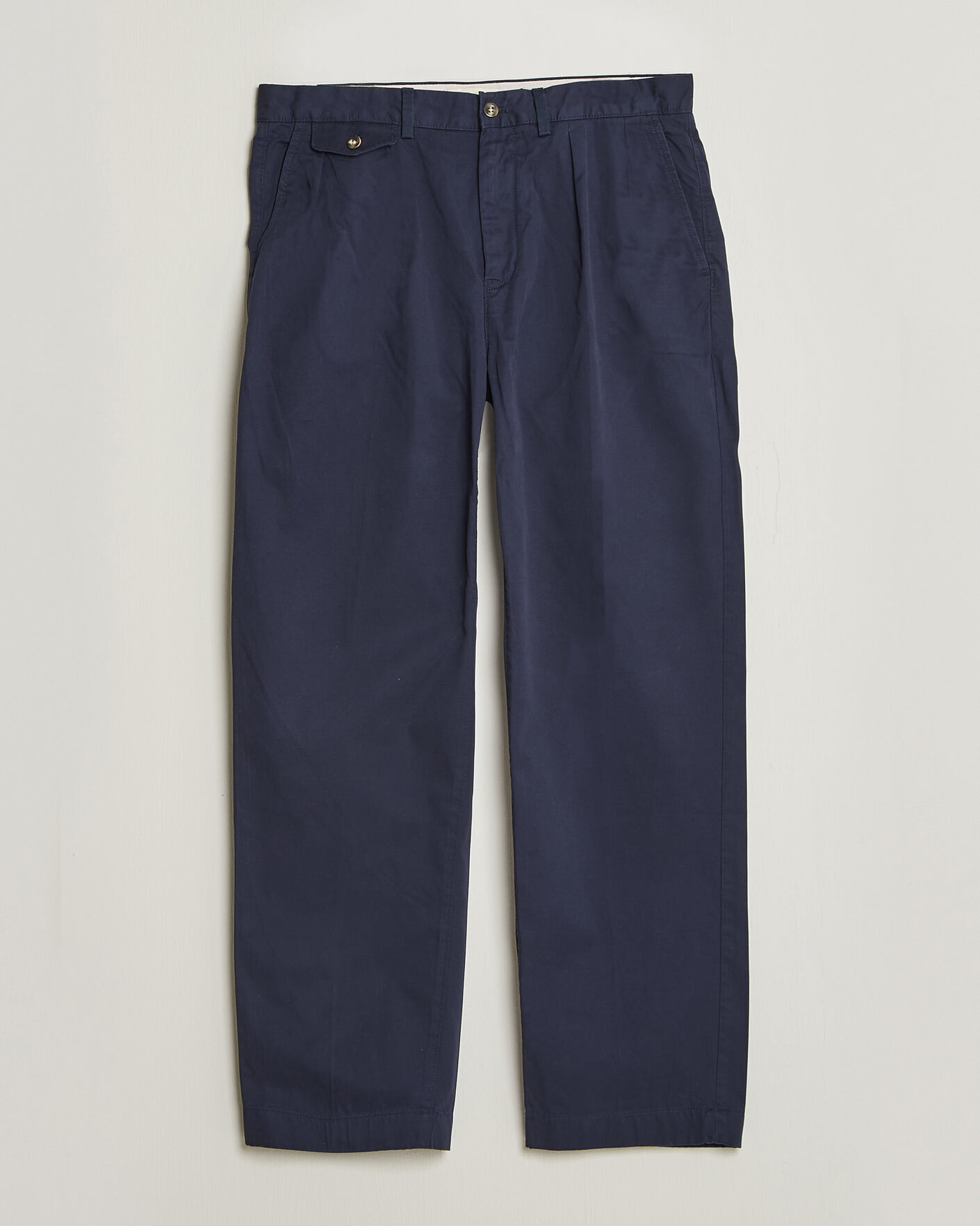 Heren | Broeken | Gant | Relaxed Fit Pleated Cotton Twill Pants Evening Blue